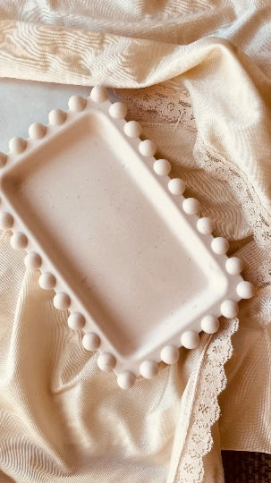 Bubble Edge Trinket Tray / White