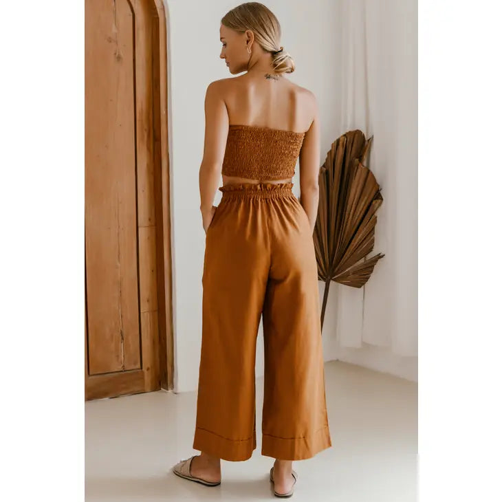Leon Linen Pants in Terra Cotta
