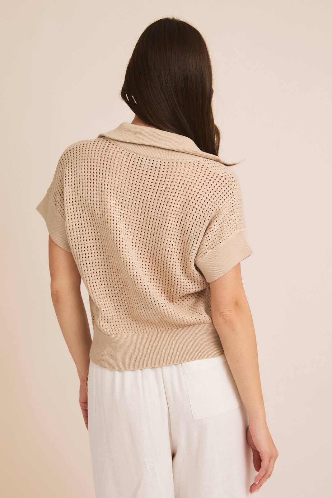 Crocheted Top in Taupe