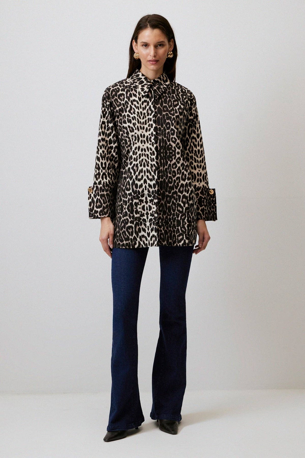 Catherine Button-Up Leopard Print Shirt