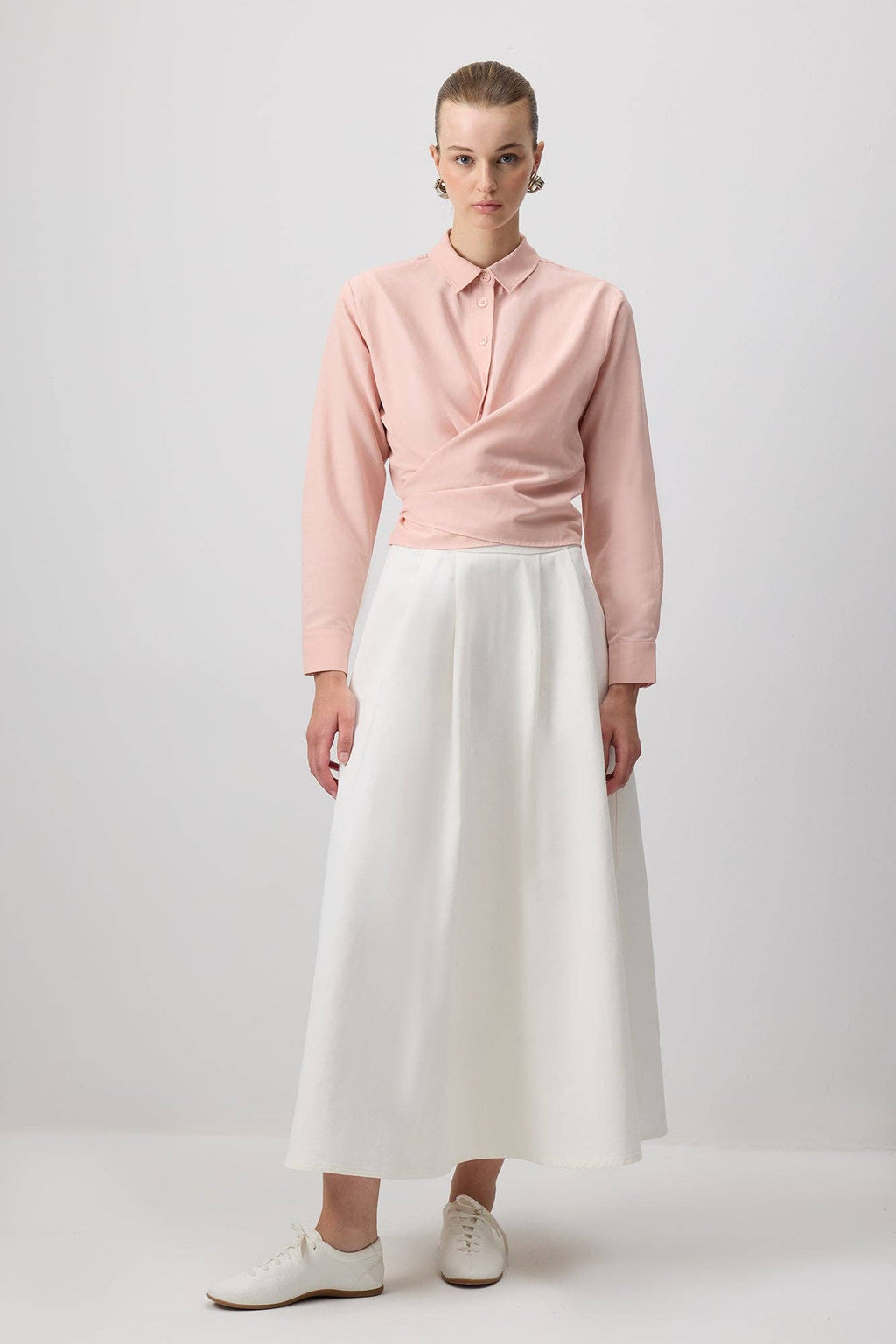 Tailored Poplin Wrap Shirt