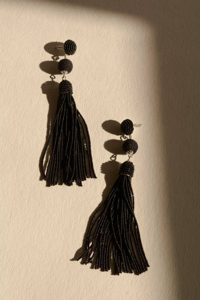 Black Tassel Earrings