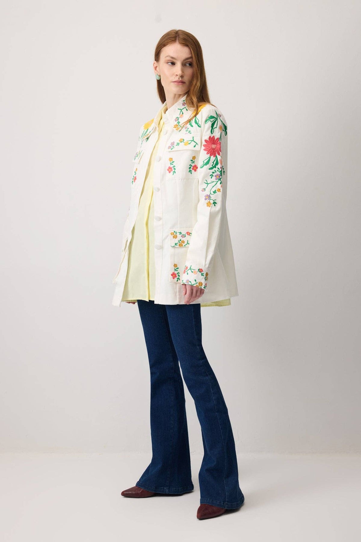 Nia Floral Embroidered Cotton Jacket
