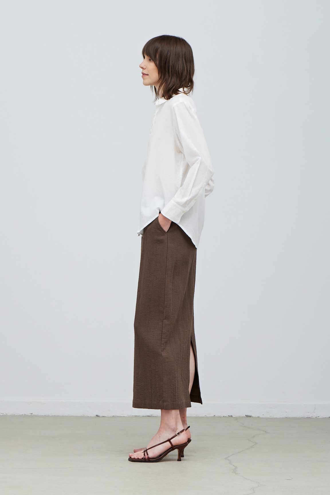 Racquel Back Slit Skirt / Cocoa