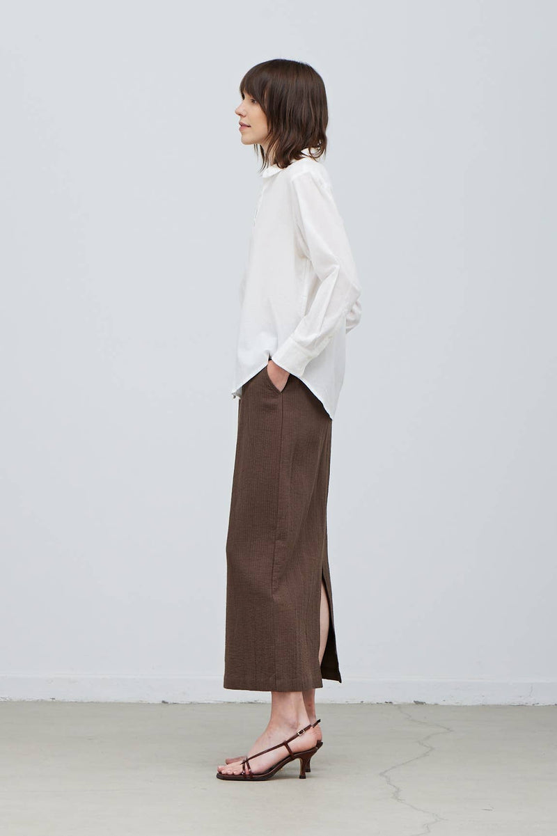 Racquel Back Slit Skirt / Cocoa