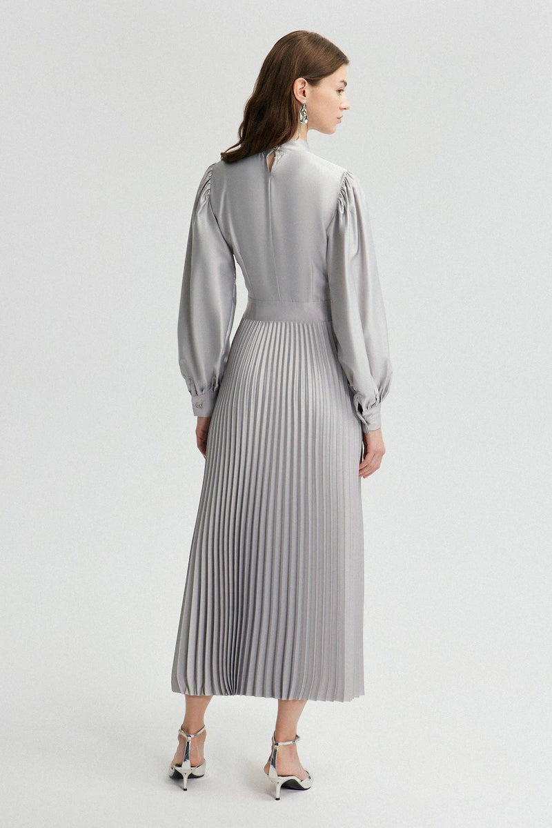 Glisten Pleated Satin Dress