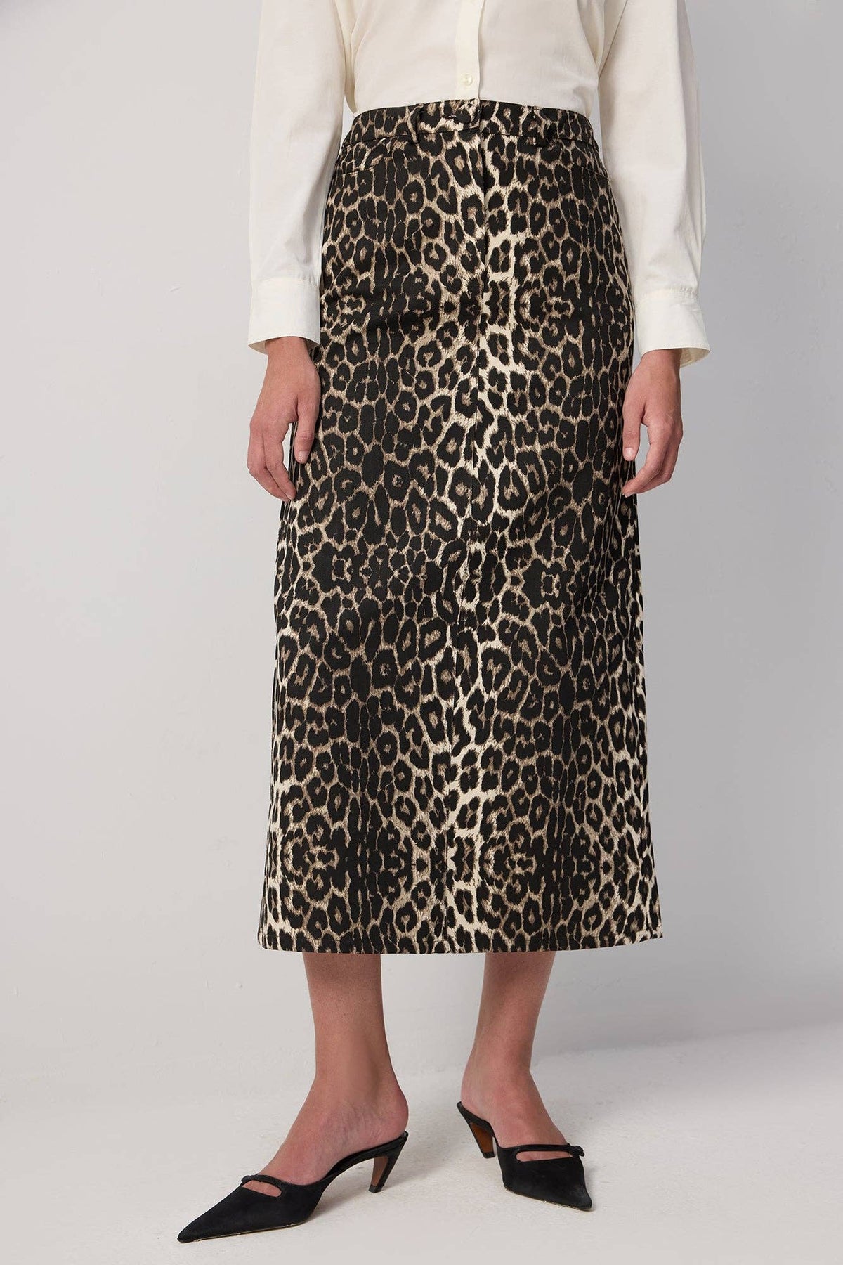 Olivia Cotton Leopard Print Skirt