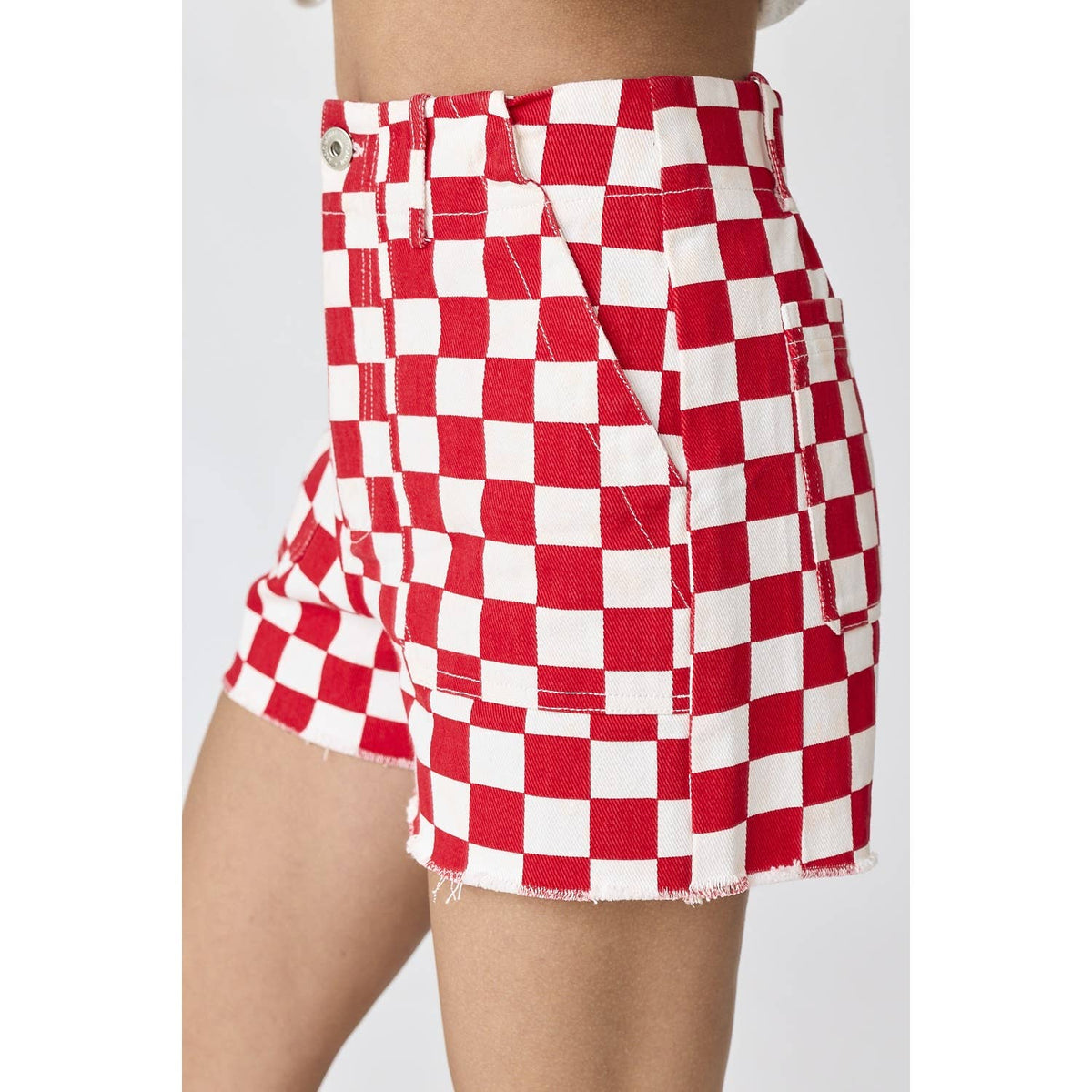 Colleen Denim Shorts in Red