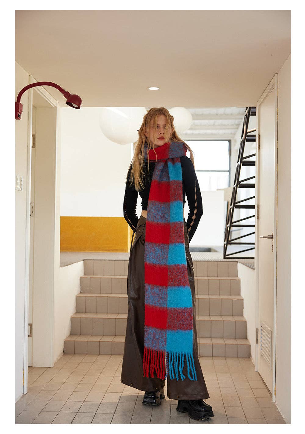 Red and Blue Plaid Scarf