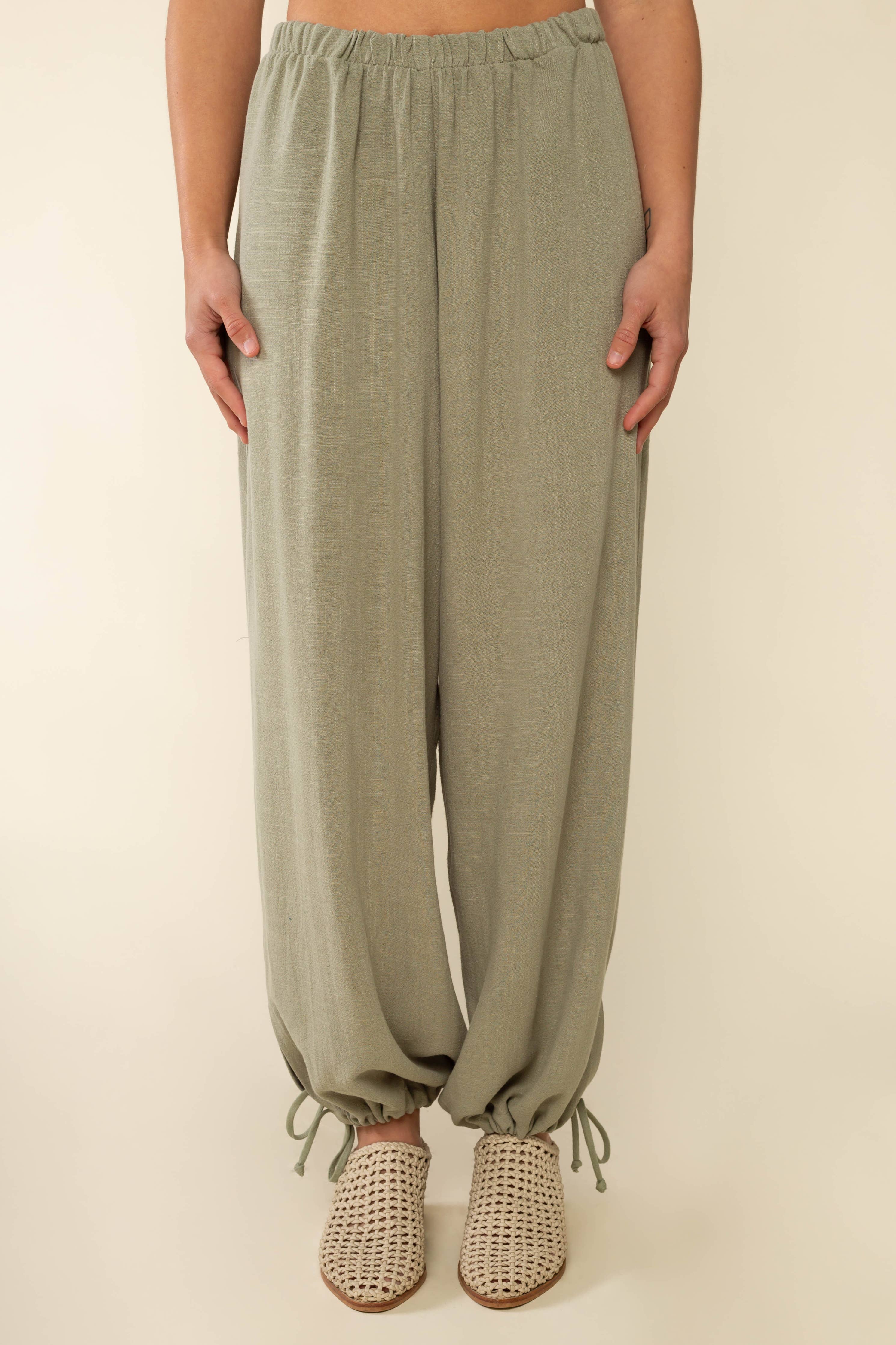 Linen Pant with Drawstring Hem