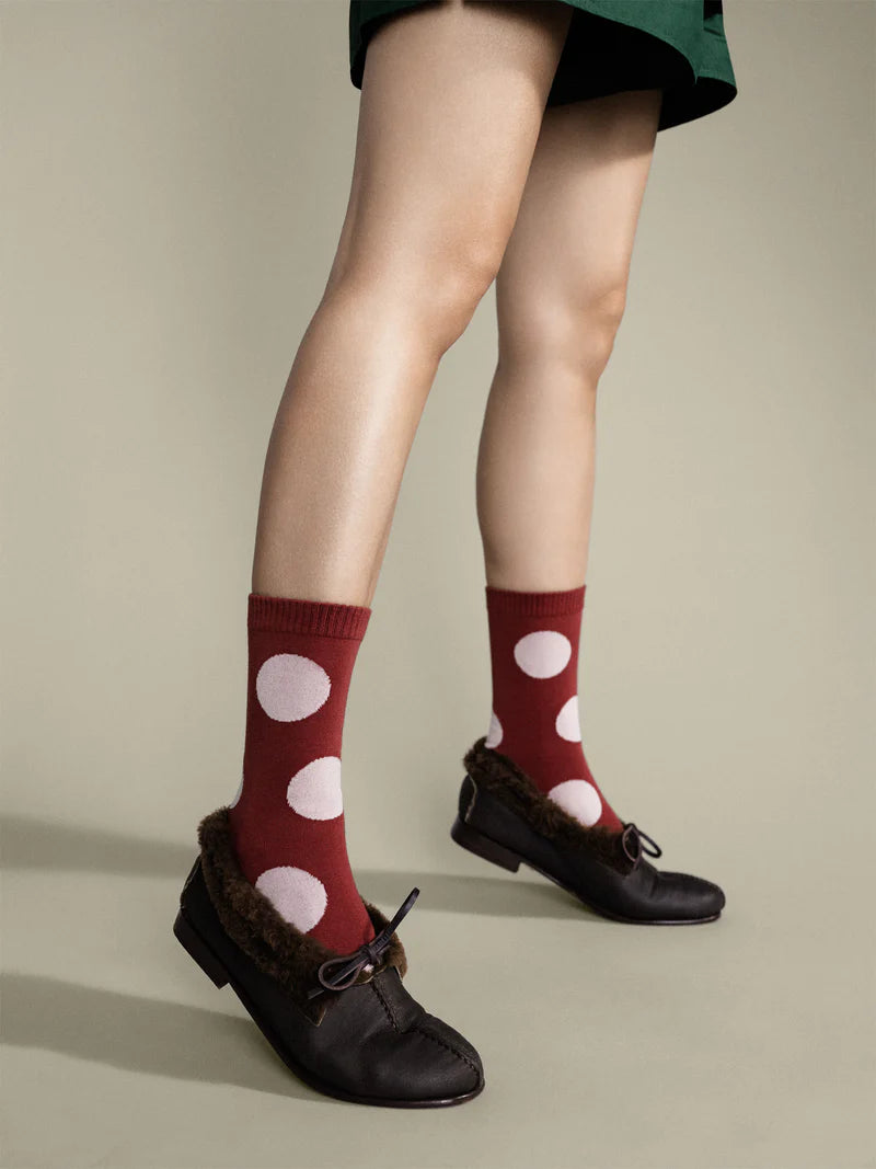 Rie Crew Socks / Rust