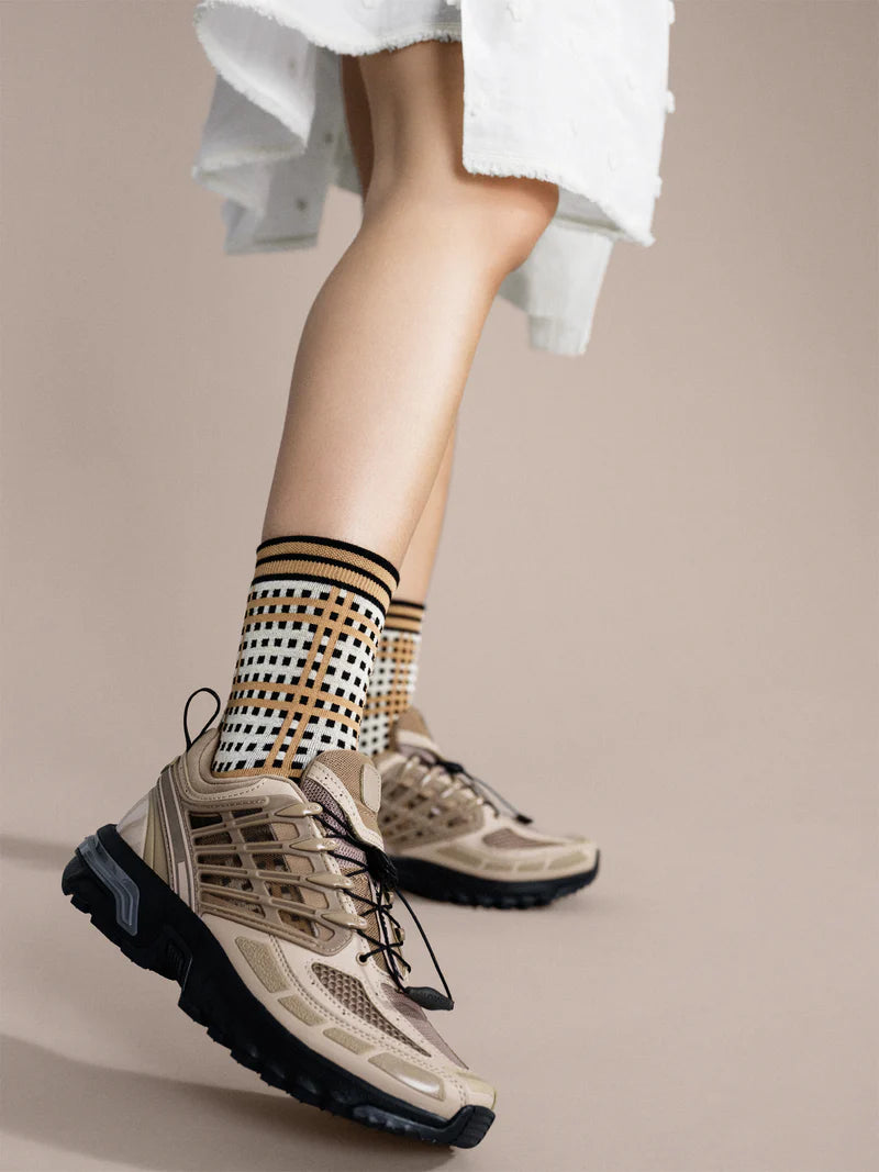 Mad for Plaid Crew Socks / Black