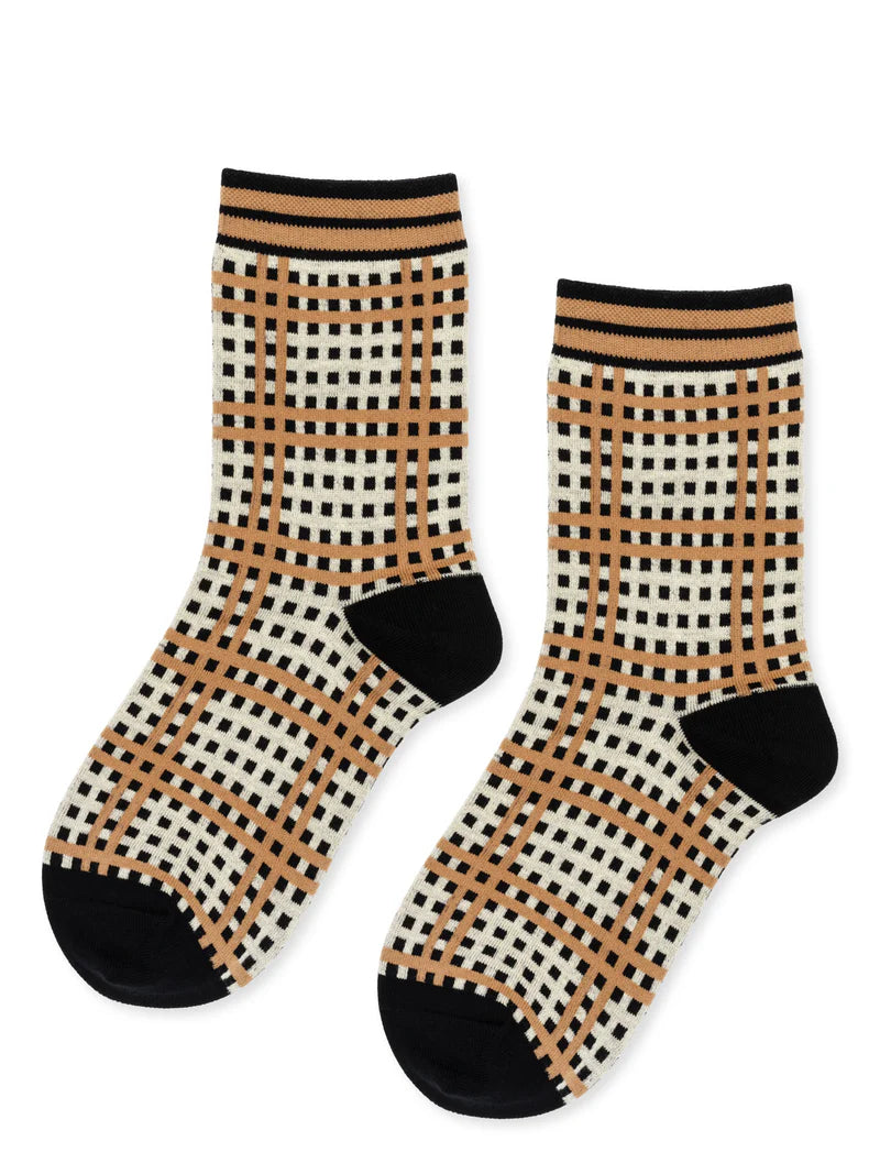 Mad for Plaid Crew Socks / Black