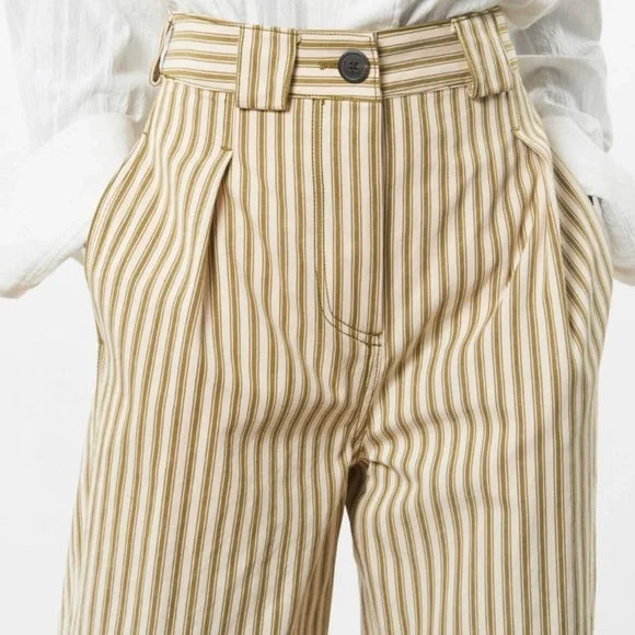 Mara Hoffman Jade Pants / Olive Stripe / Size 12