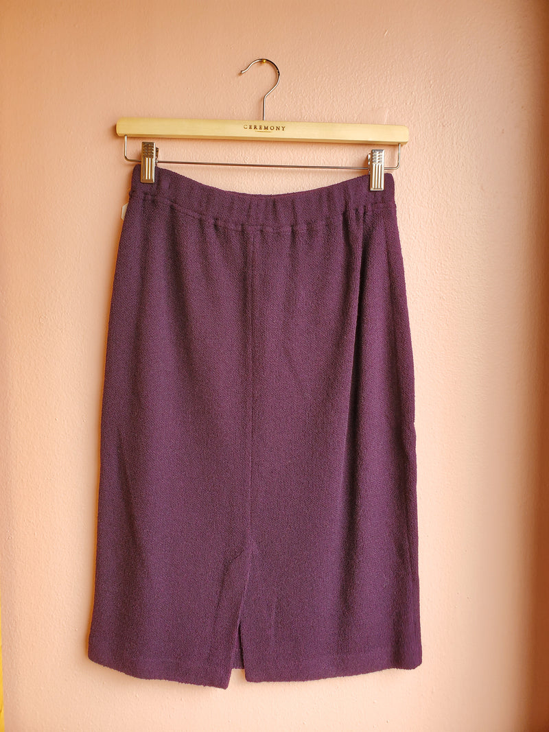 St. John Eggplant Knit Pencil Skirt / Size 2