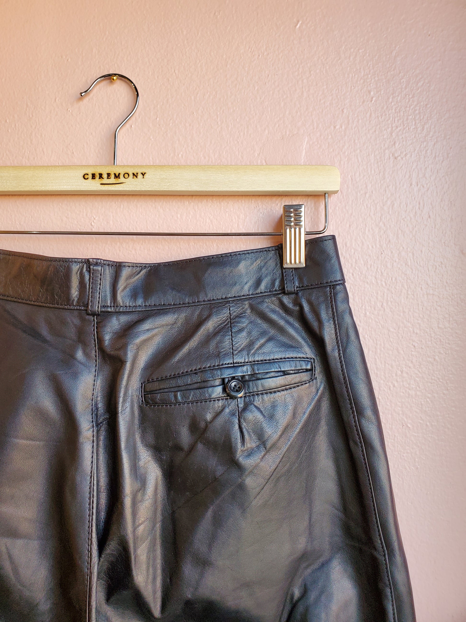 Wilson's Leather Black Trousers / Size 12