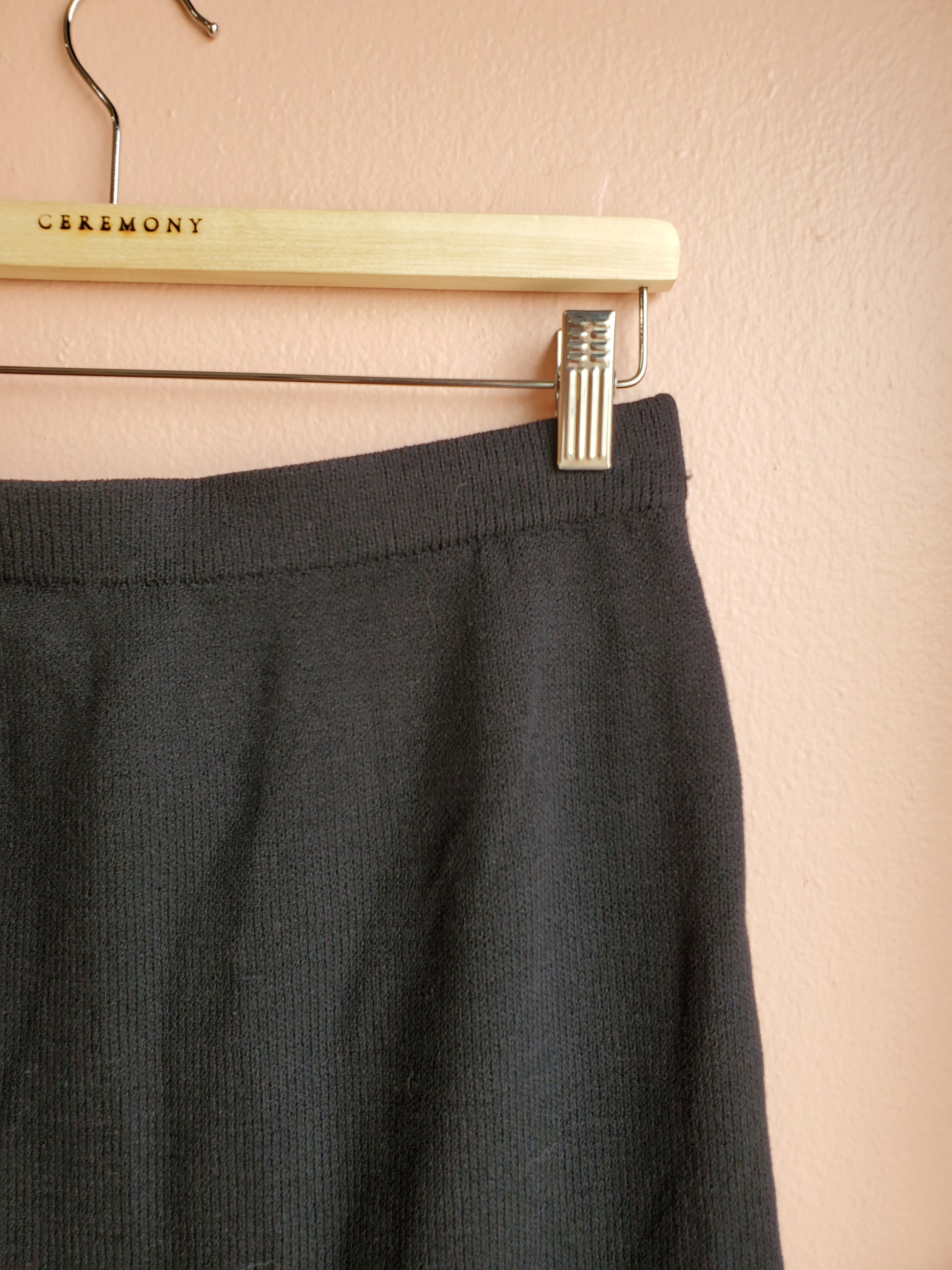 Black Knit Pencil Skirt