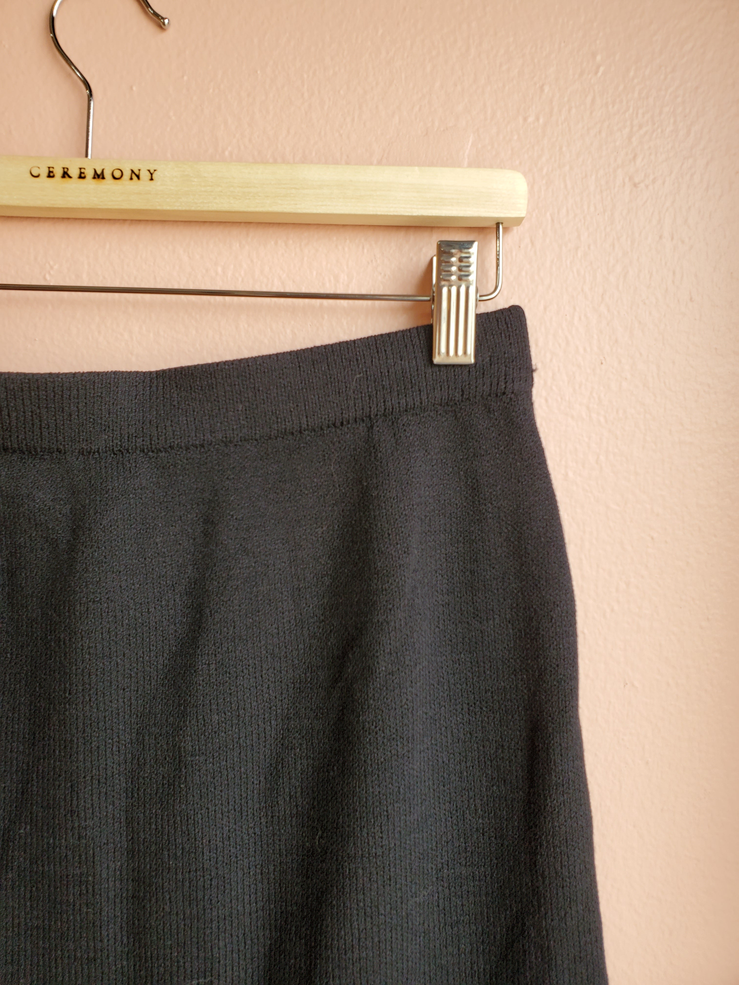 Black Knit Pencil Skirt