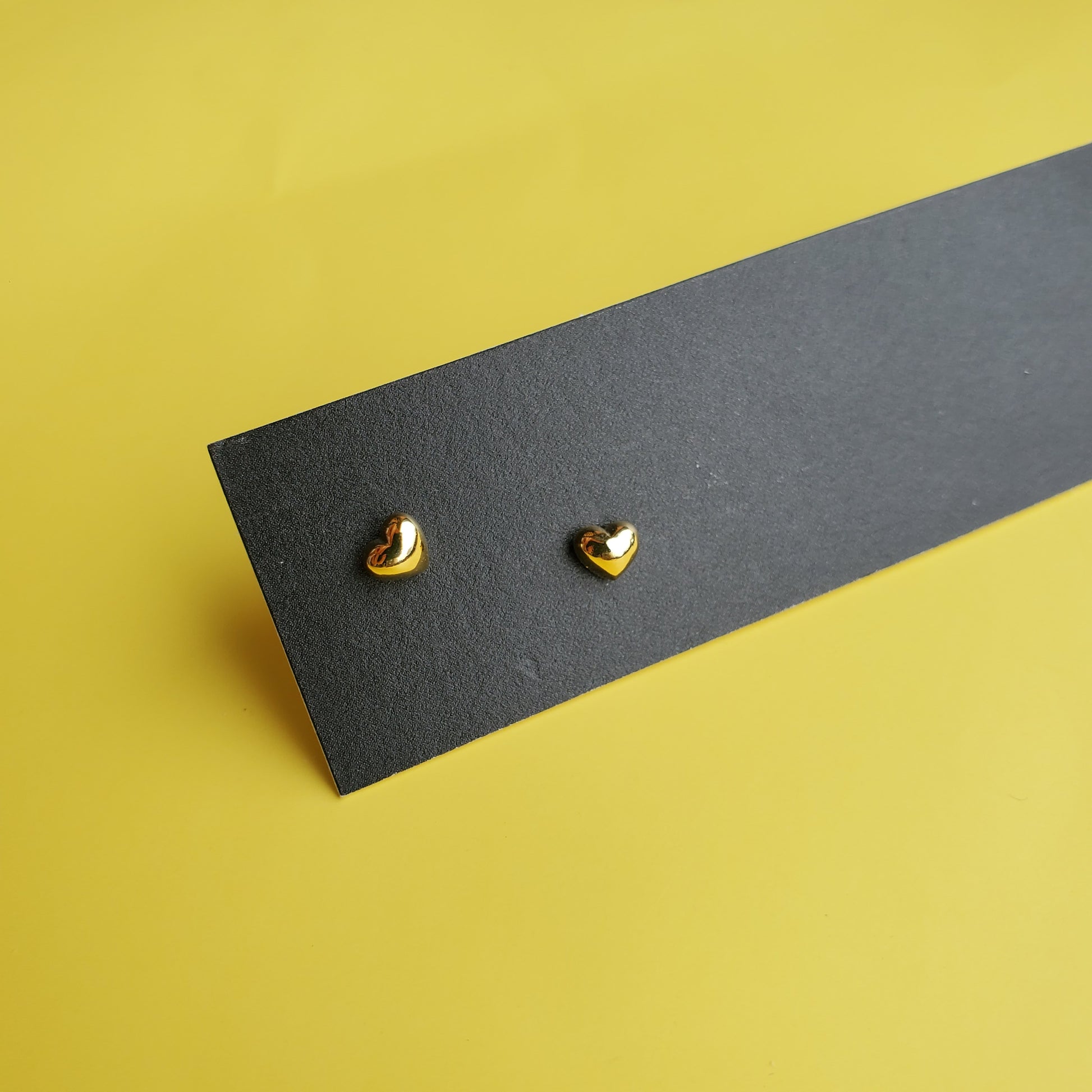 Gold Heart Stud Earrings