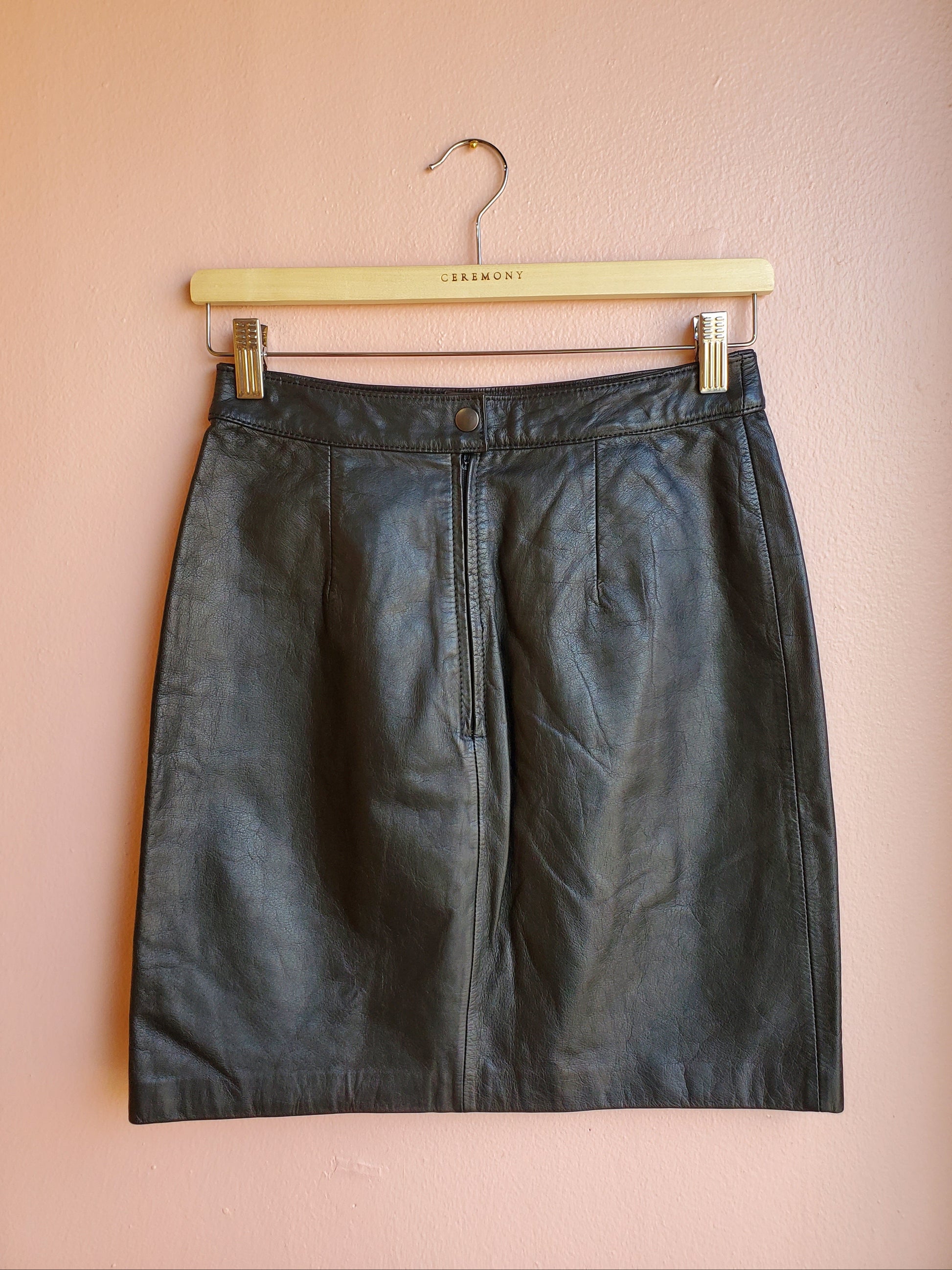 Wilson Black Leather Miniskirt / Size 8
