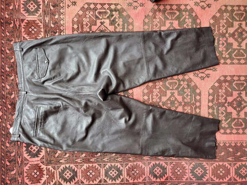 Claude Lamont Leather Black Pants / Size 44