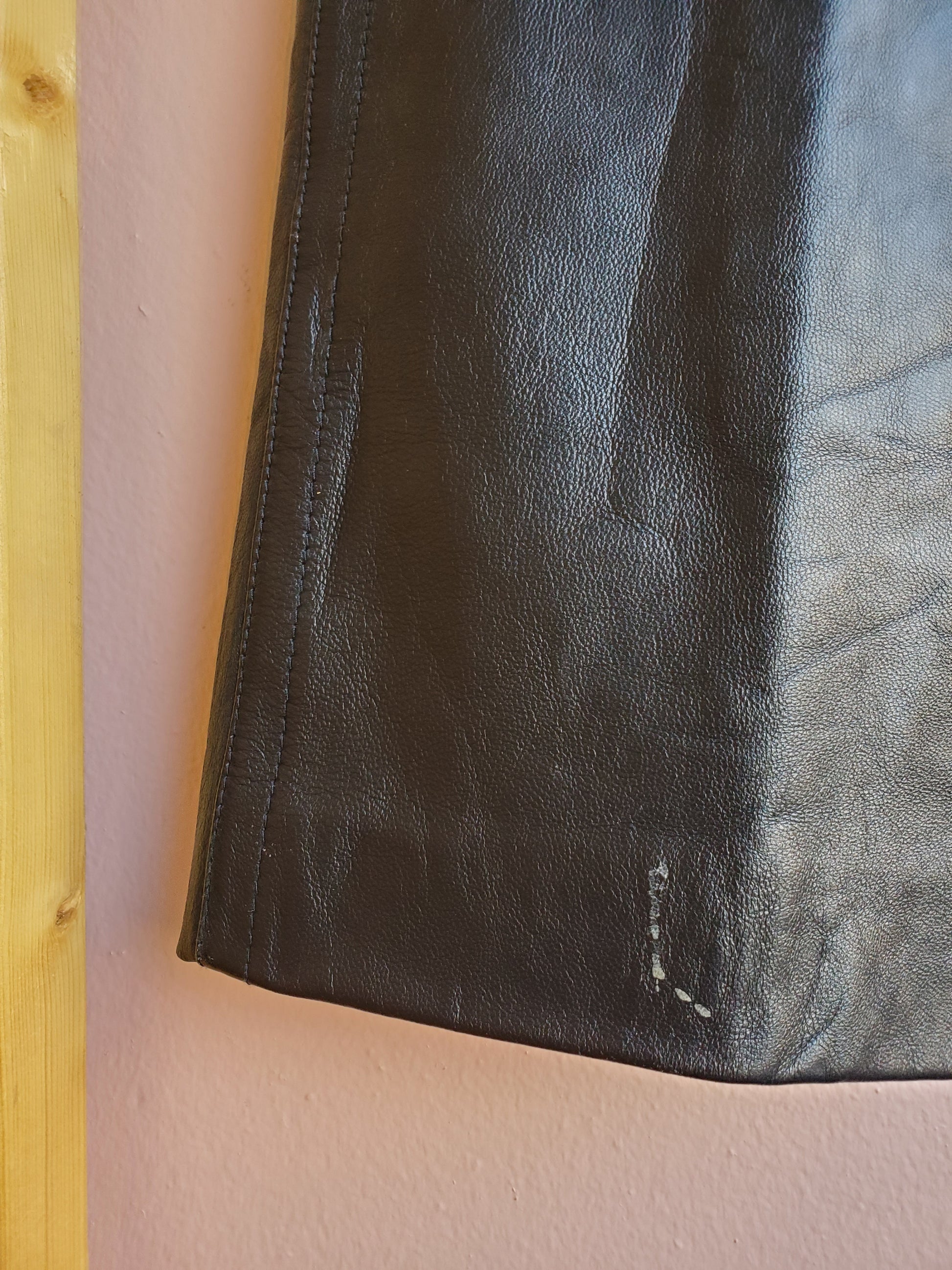 Leather Limited Black Trousers / Size 8