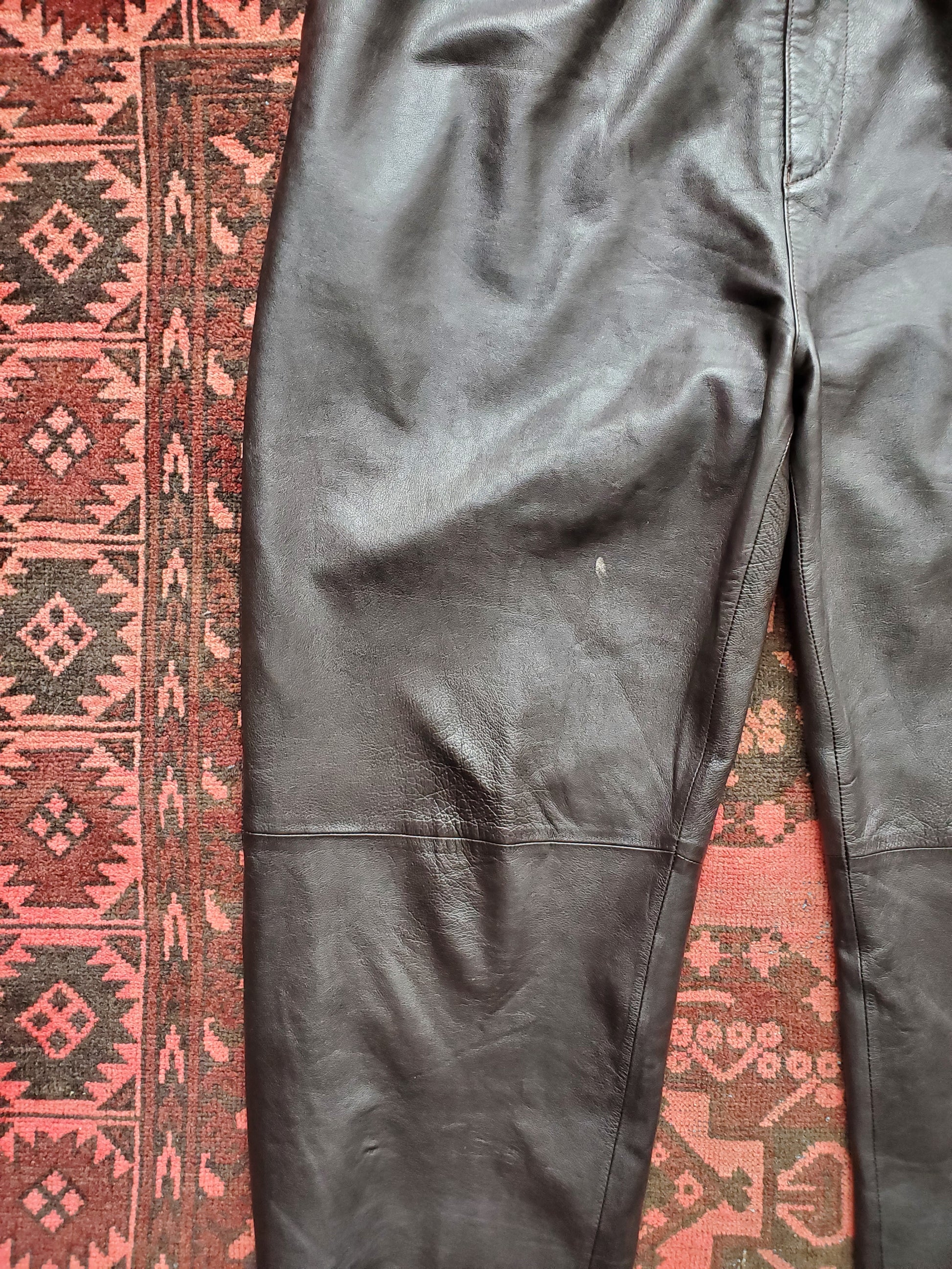 Claude Lamont Leather Black Pants / Size 44