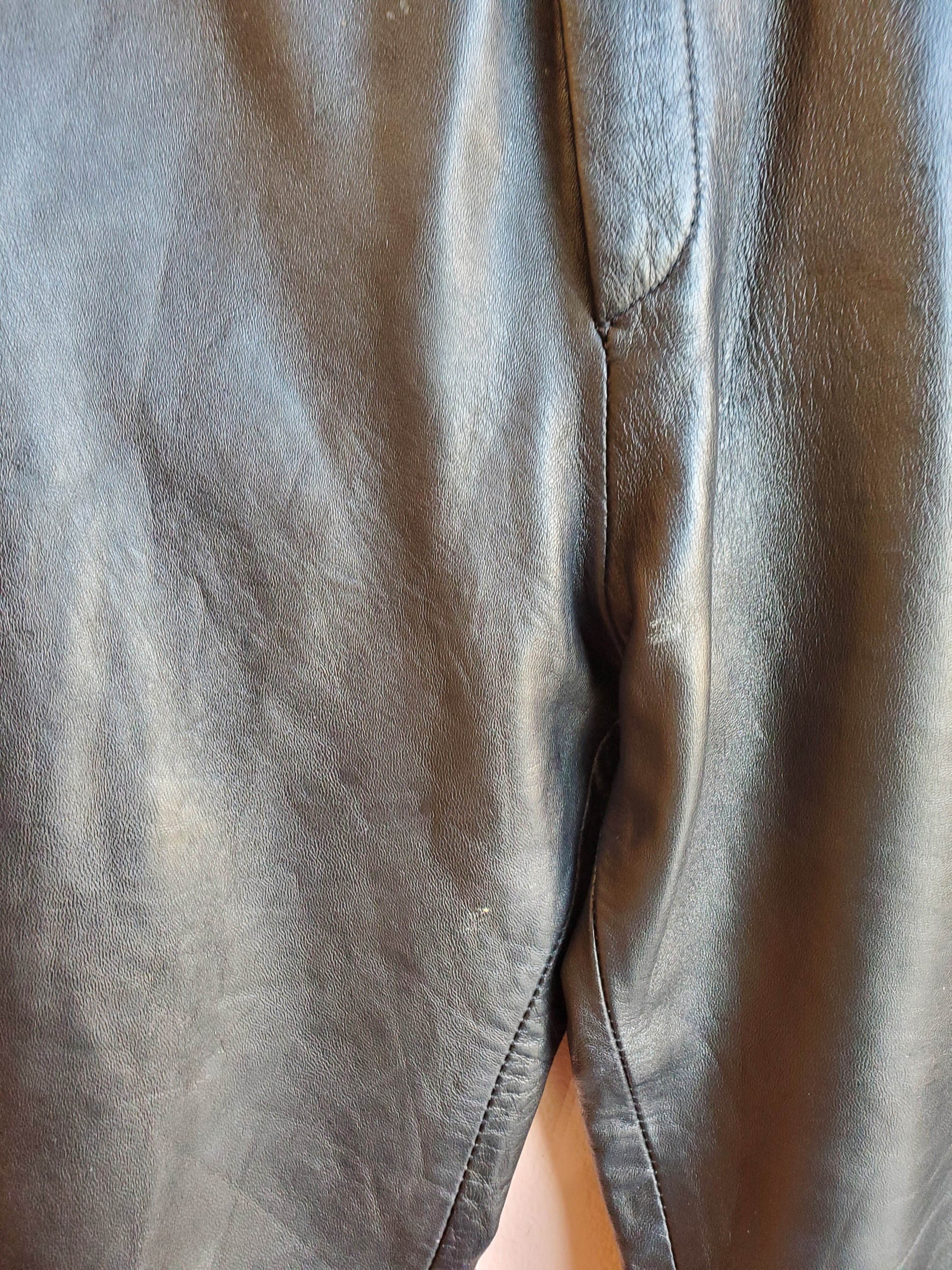 Leather Limited Black Trousers / Size 8