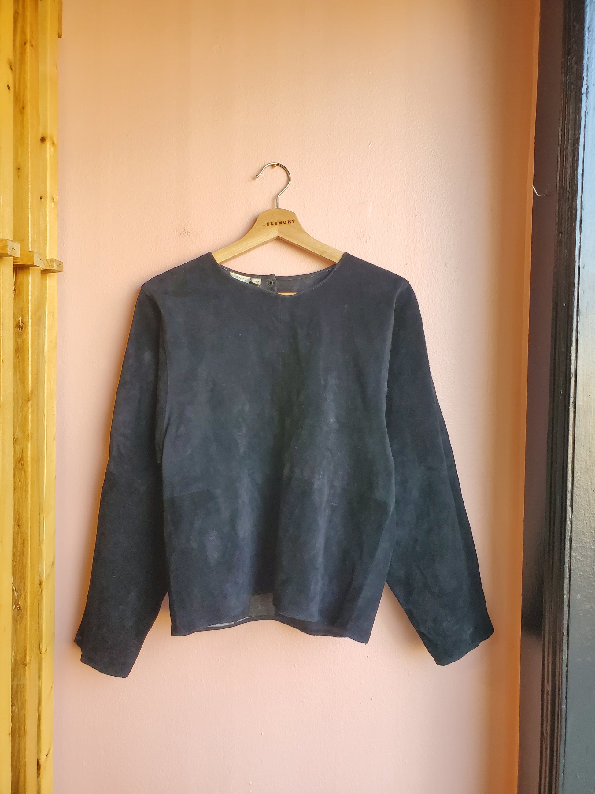 Black Suede Shirt / Size S