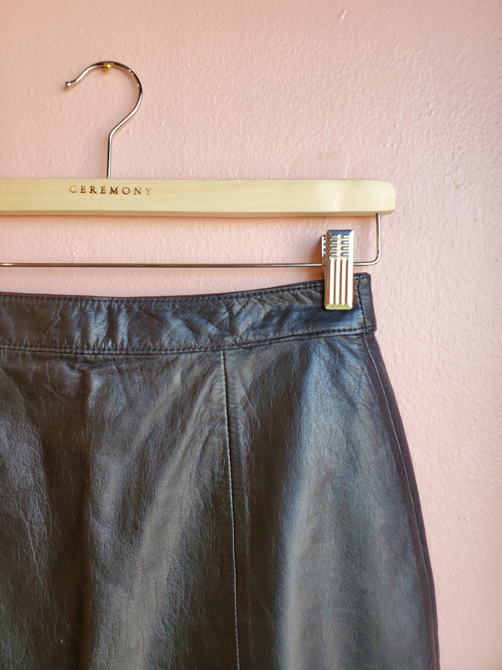 Wilson Black Leather Miniskirt / Size 8