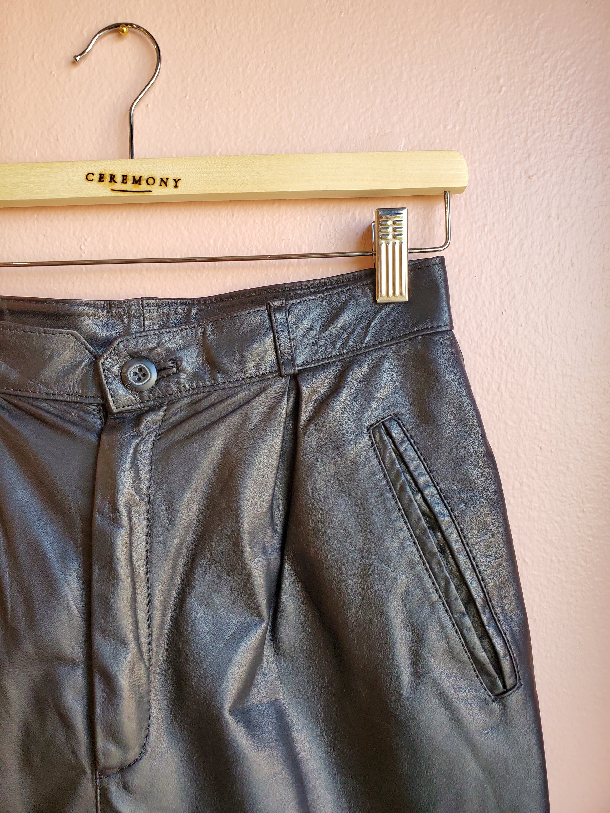 Wilson's Leather Black Trousers / Size 12