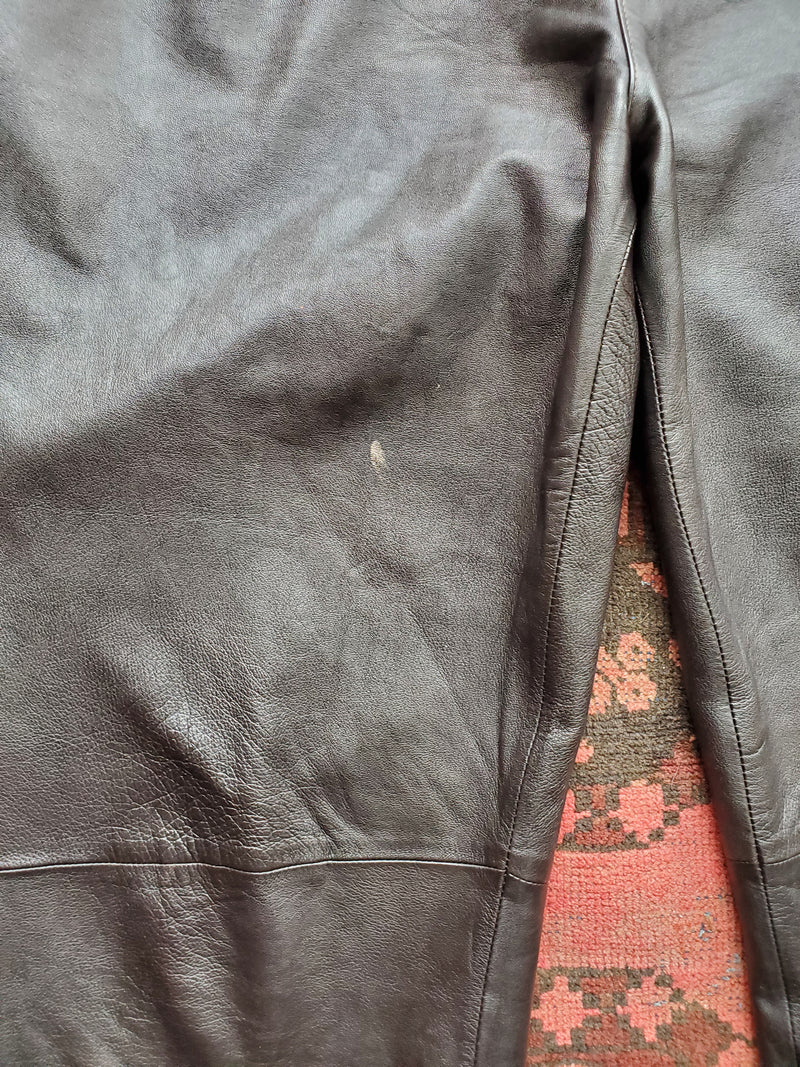 Claude Lamont Leather Black Pants / Size 44