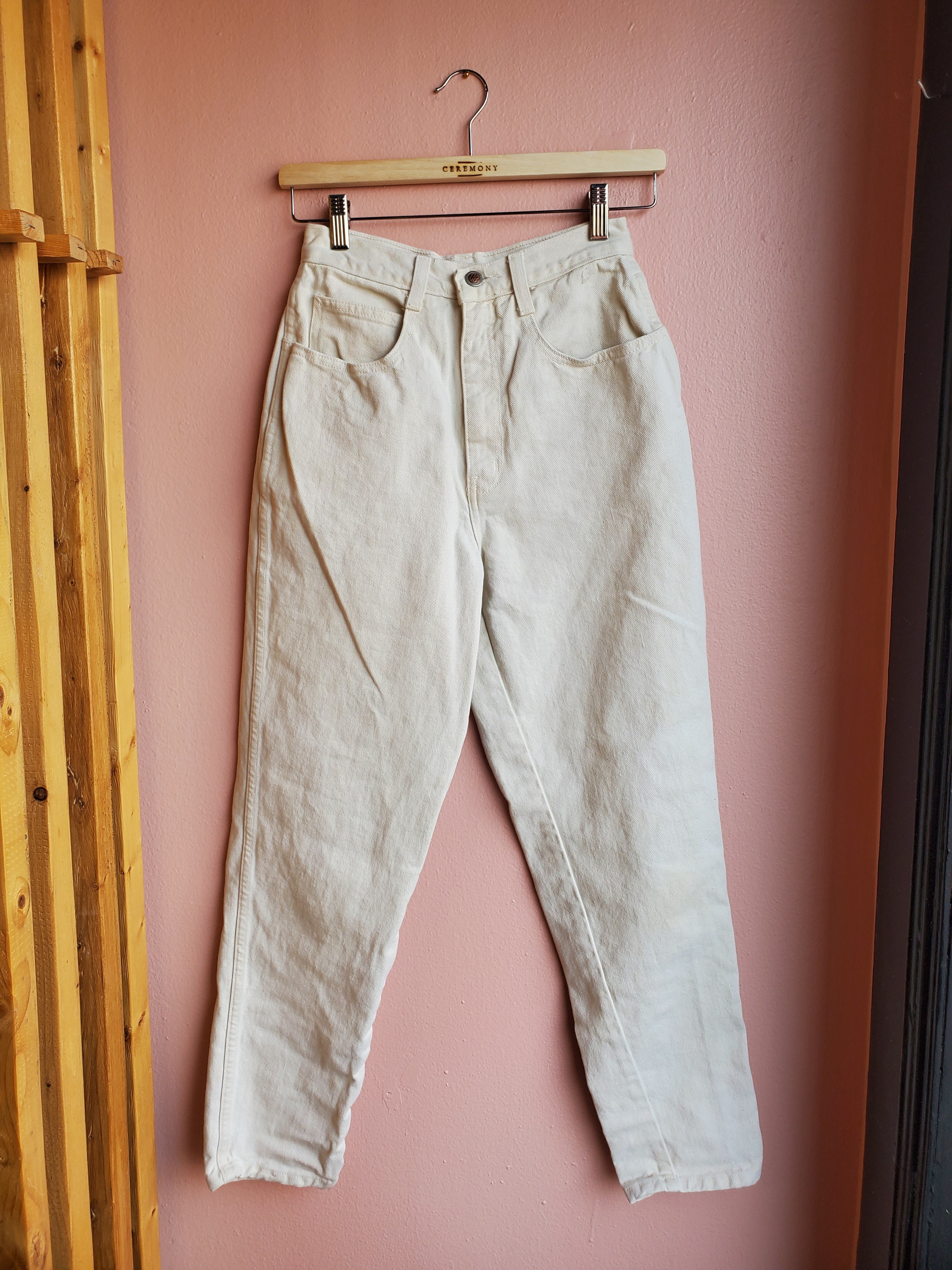 Vintage Bill Blass White Jeans / Sz 6
