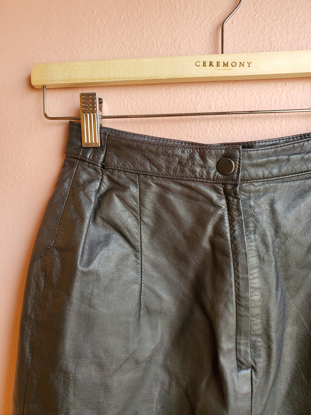 Jarrod's Black Leather Miniskirt / Size 4