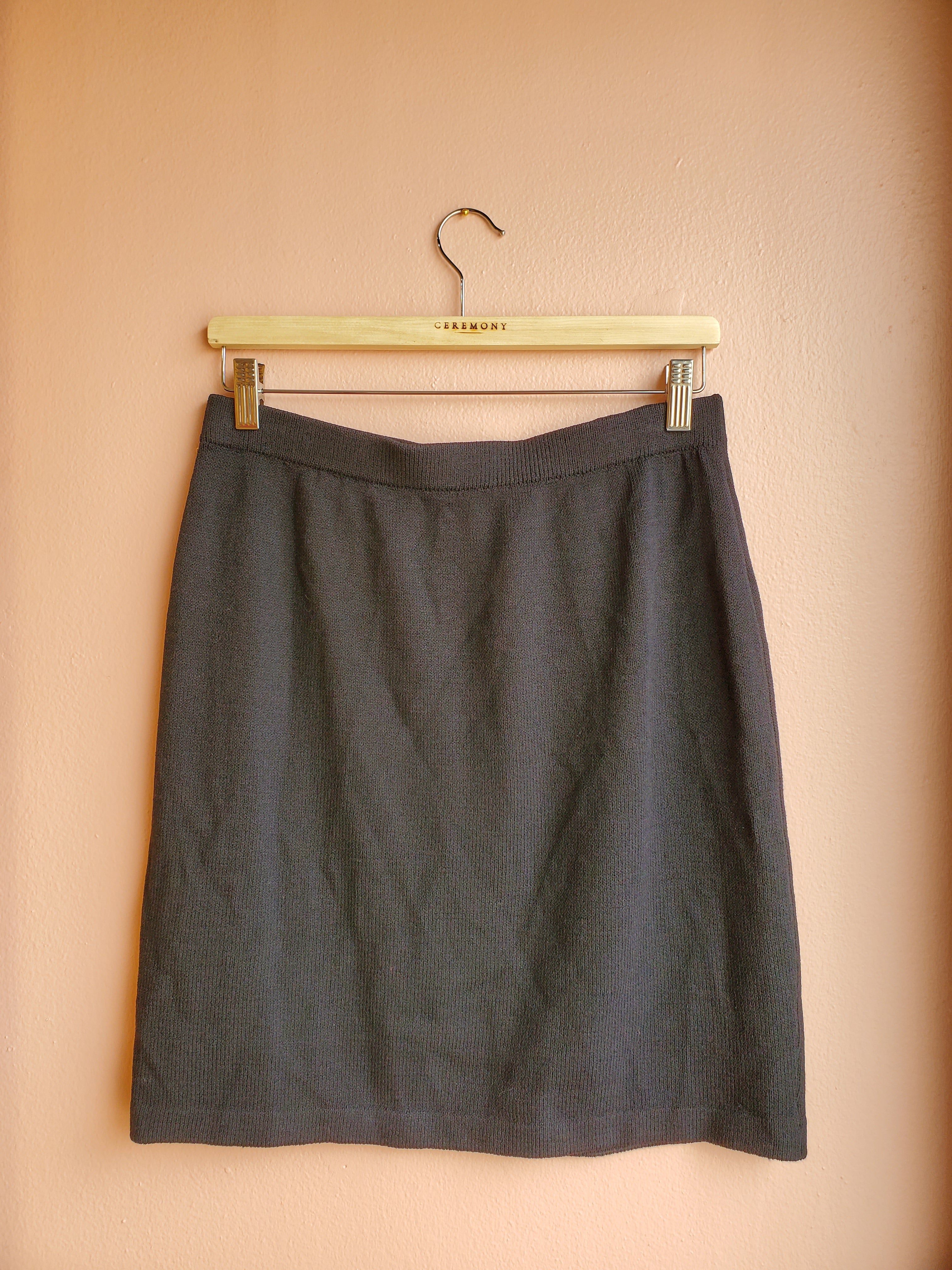 Black Knit Pencil Skirt