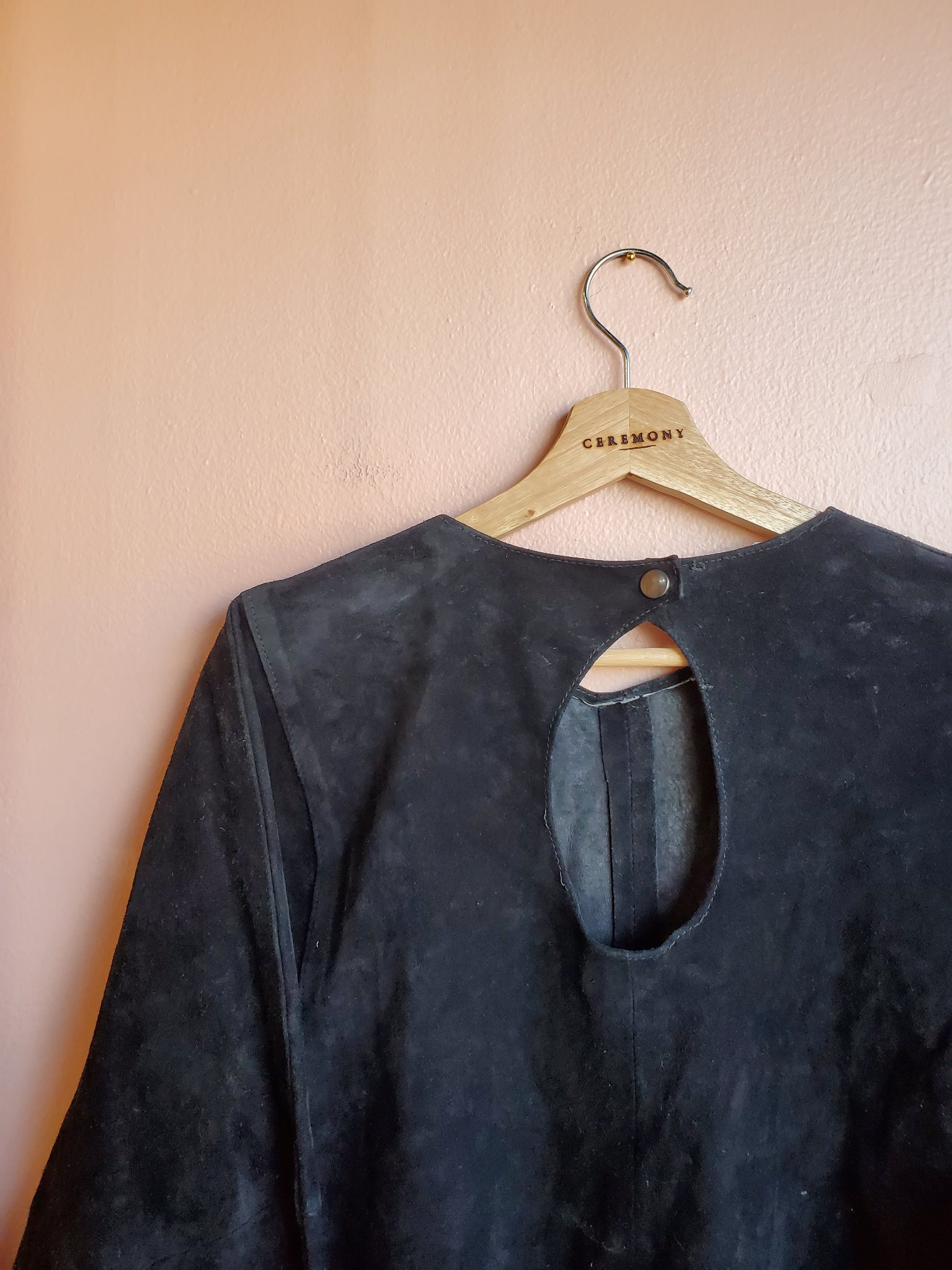 Black Suede Shirt / Size S