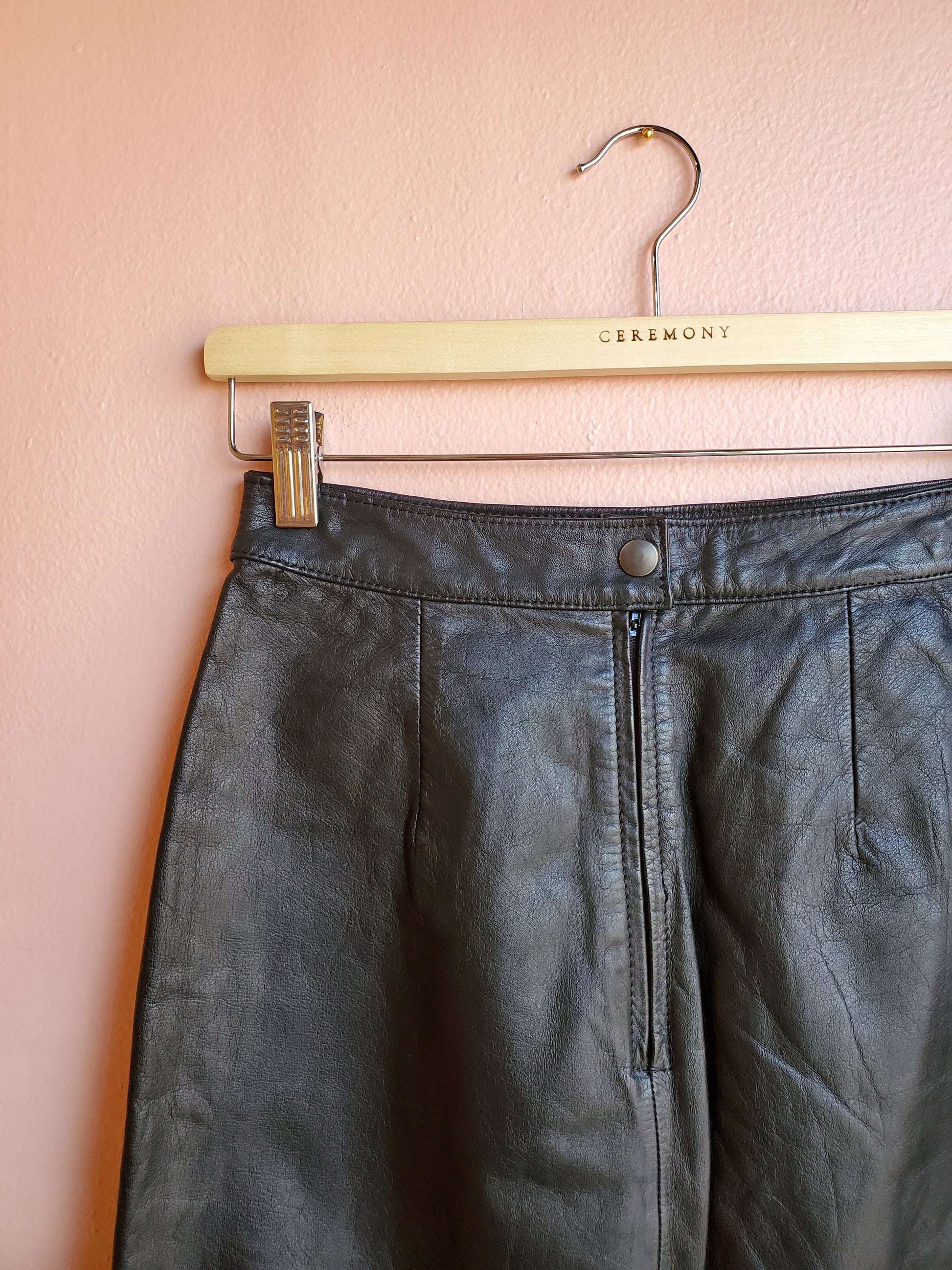 Wilson Black Leather Miniskirt / Size 8