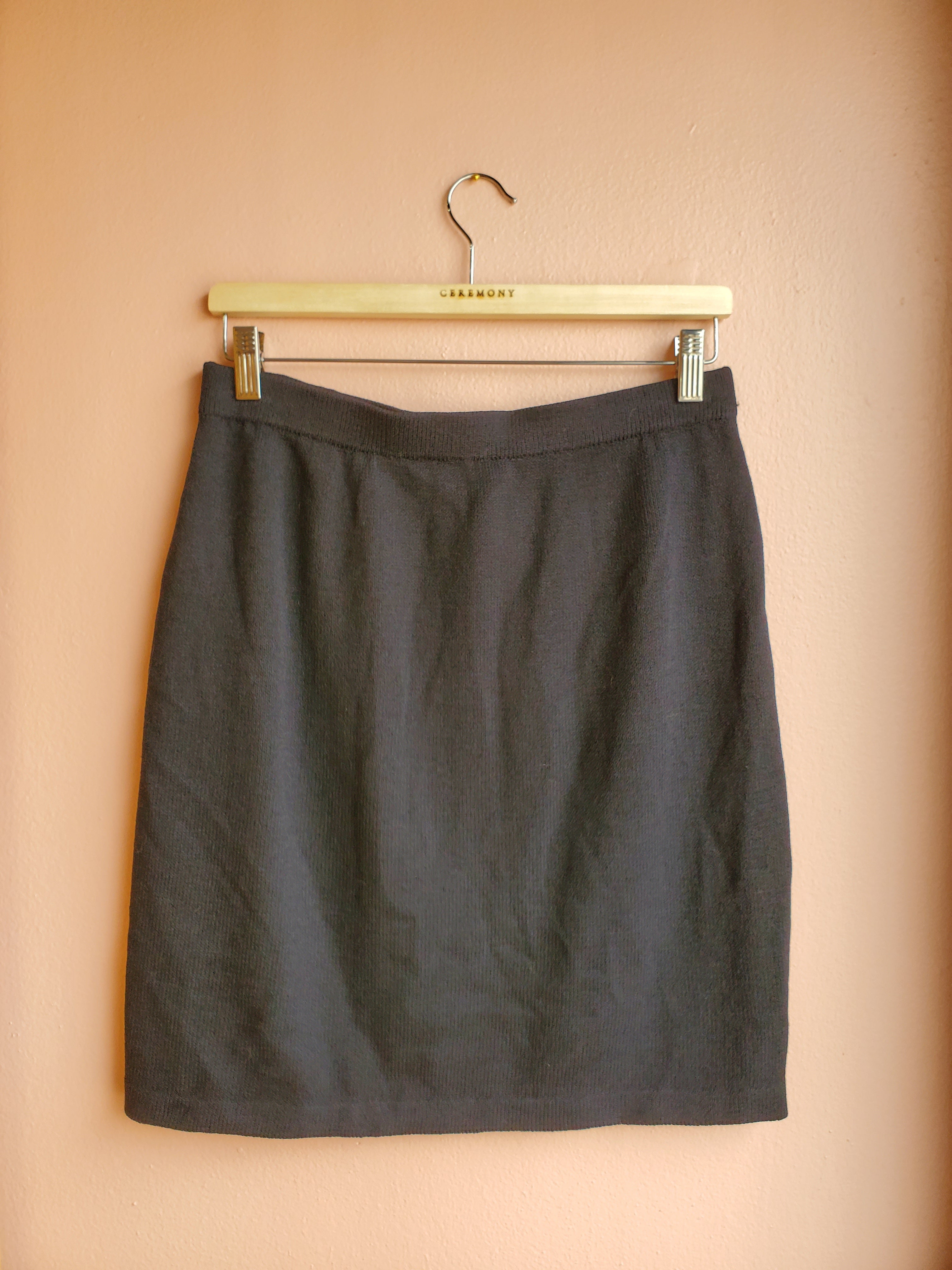 Black Knit Pencil Skirt