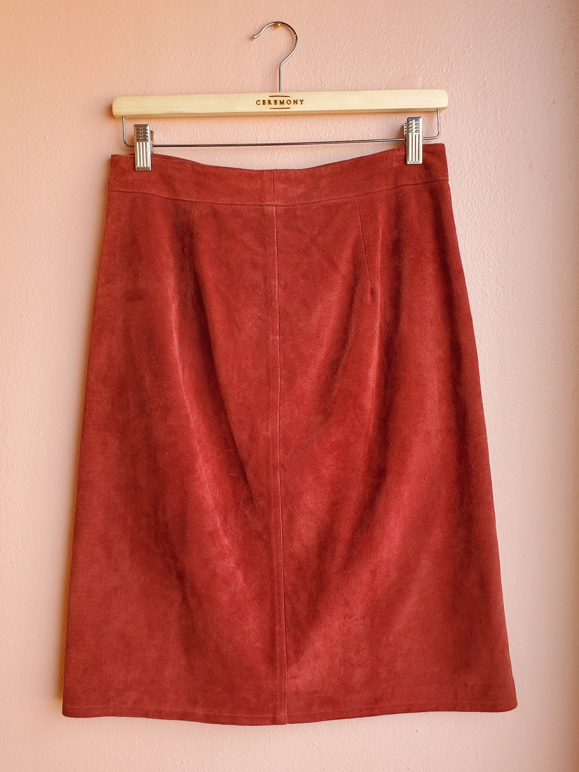 Gap Crimson Red Suede Leather Skirt / Size 4
