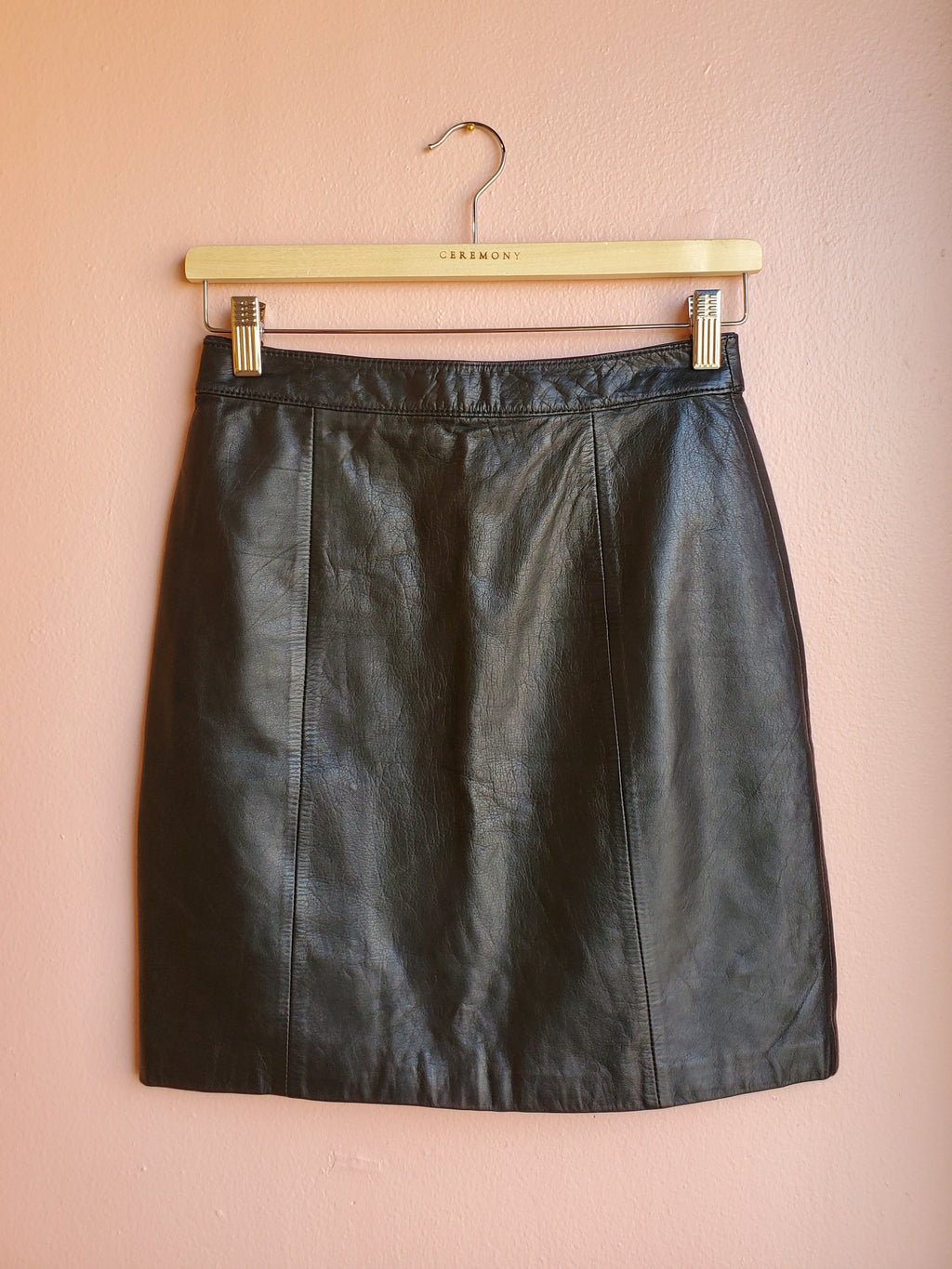 Wilson Black Leather Miniskirt / Size 8