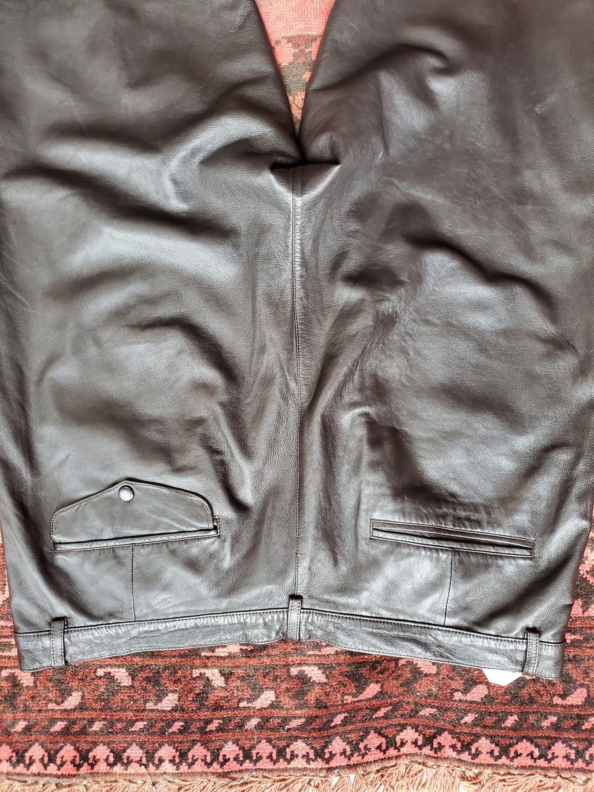 Claude Lamont Leather Black Pants / Size 44
