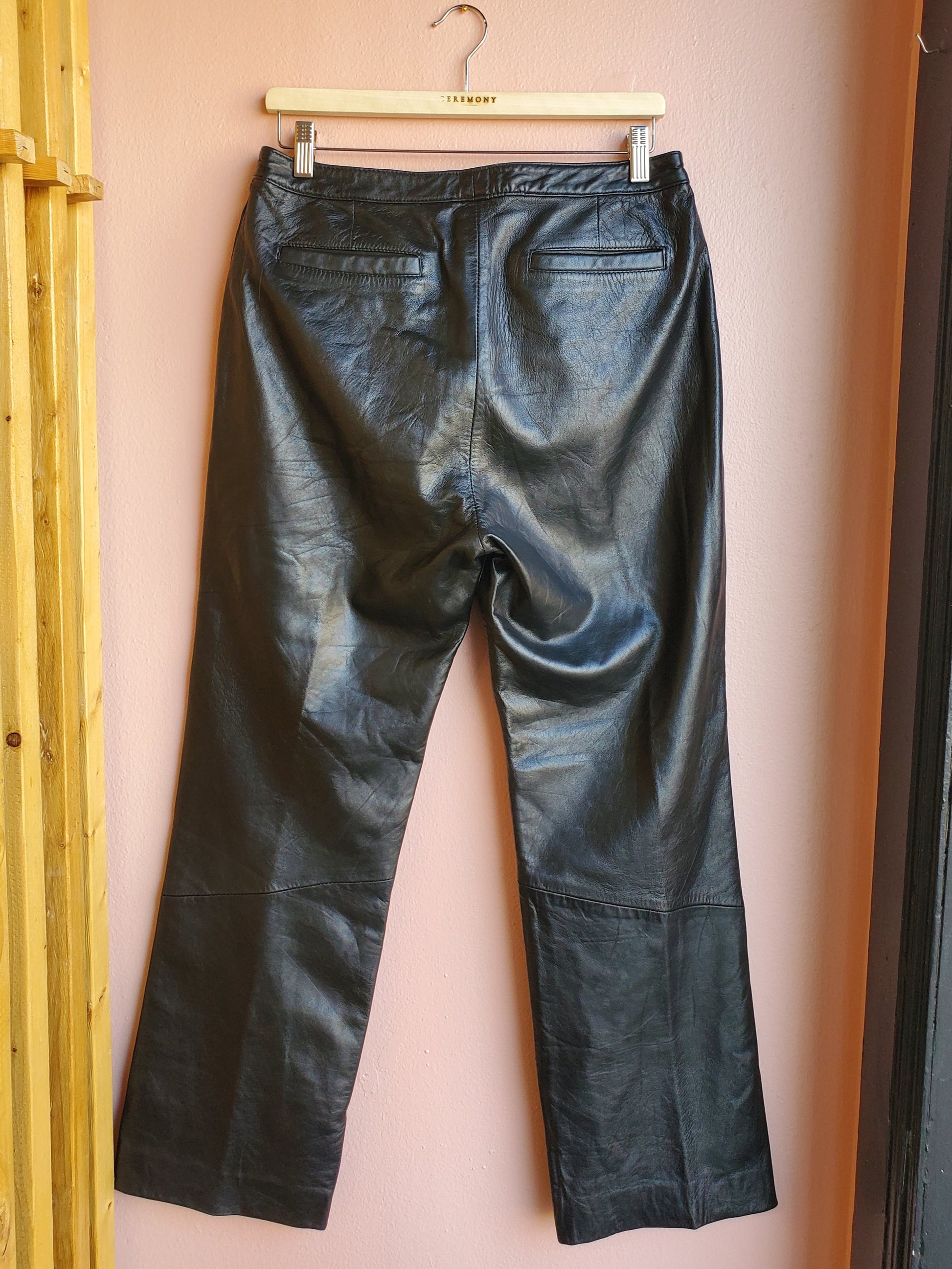 Leather Limited Black Trousers / Size 8