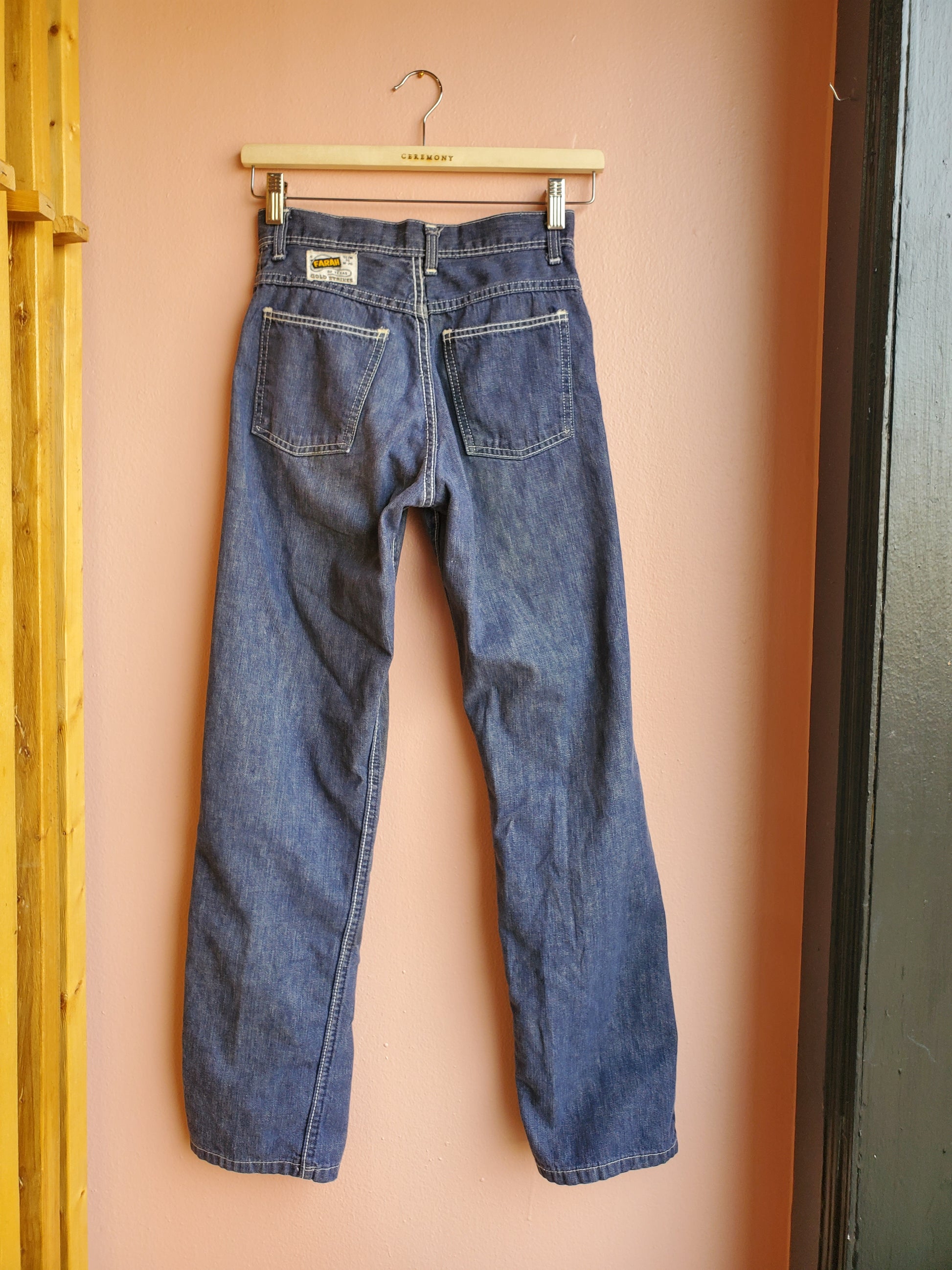 Vintage Farah Faded Dark Wash Jeans / Sz 4