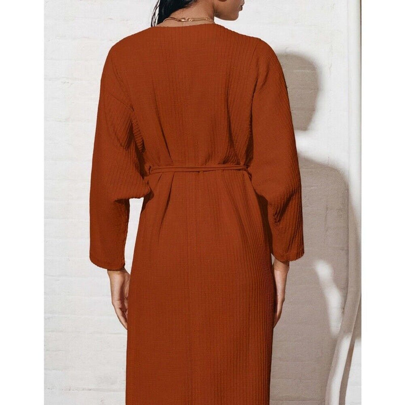 Mara Hoffman Tiffany Wrap Dress / Rust / Small