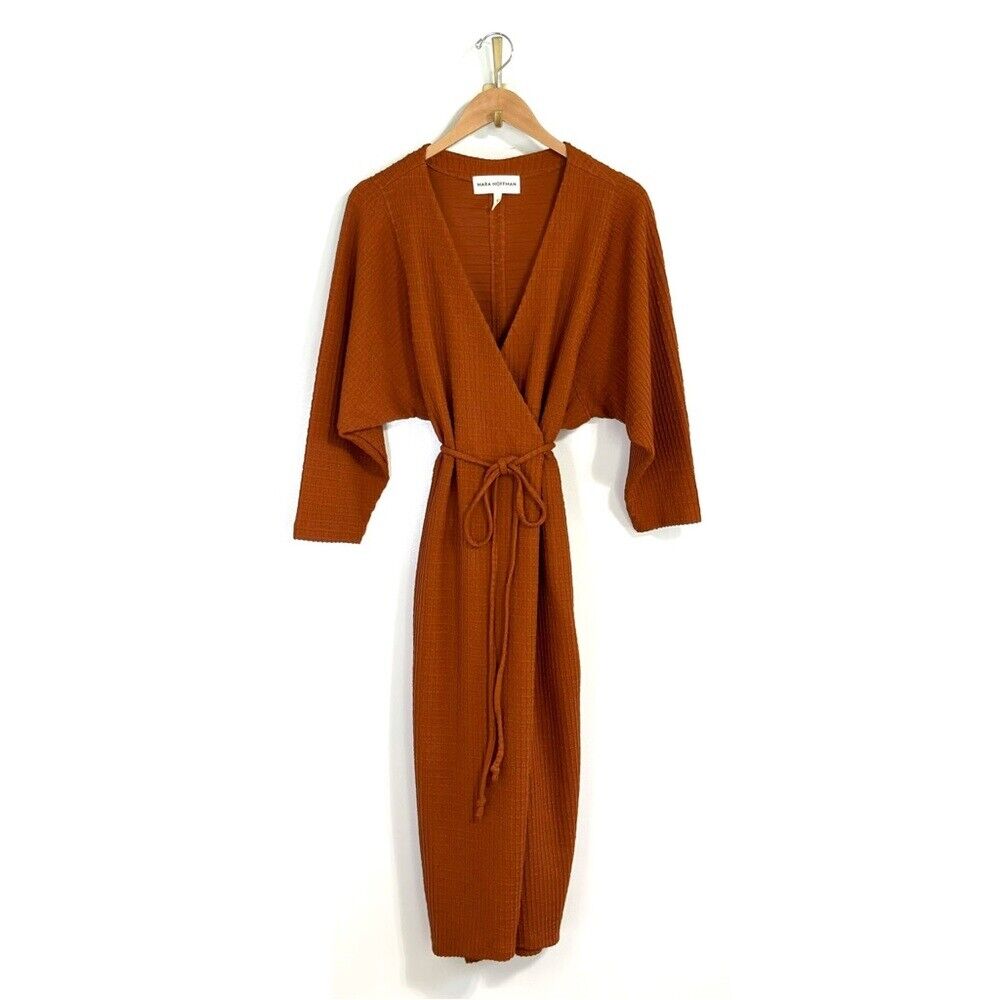 Mara Hoffman Tiffany Wrap Dress / Rust / Small