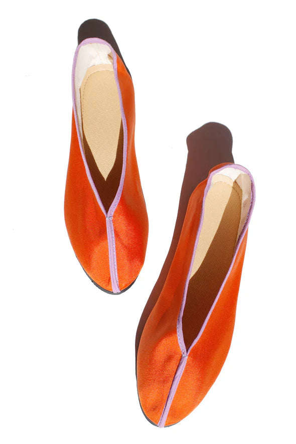 Wax Apple Theater Shoes / Orange with Lilac Trim