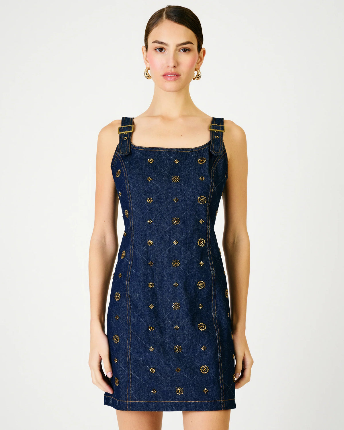 Attina Embroidered Denim Mini Dress