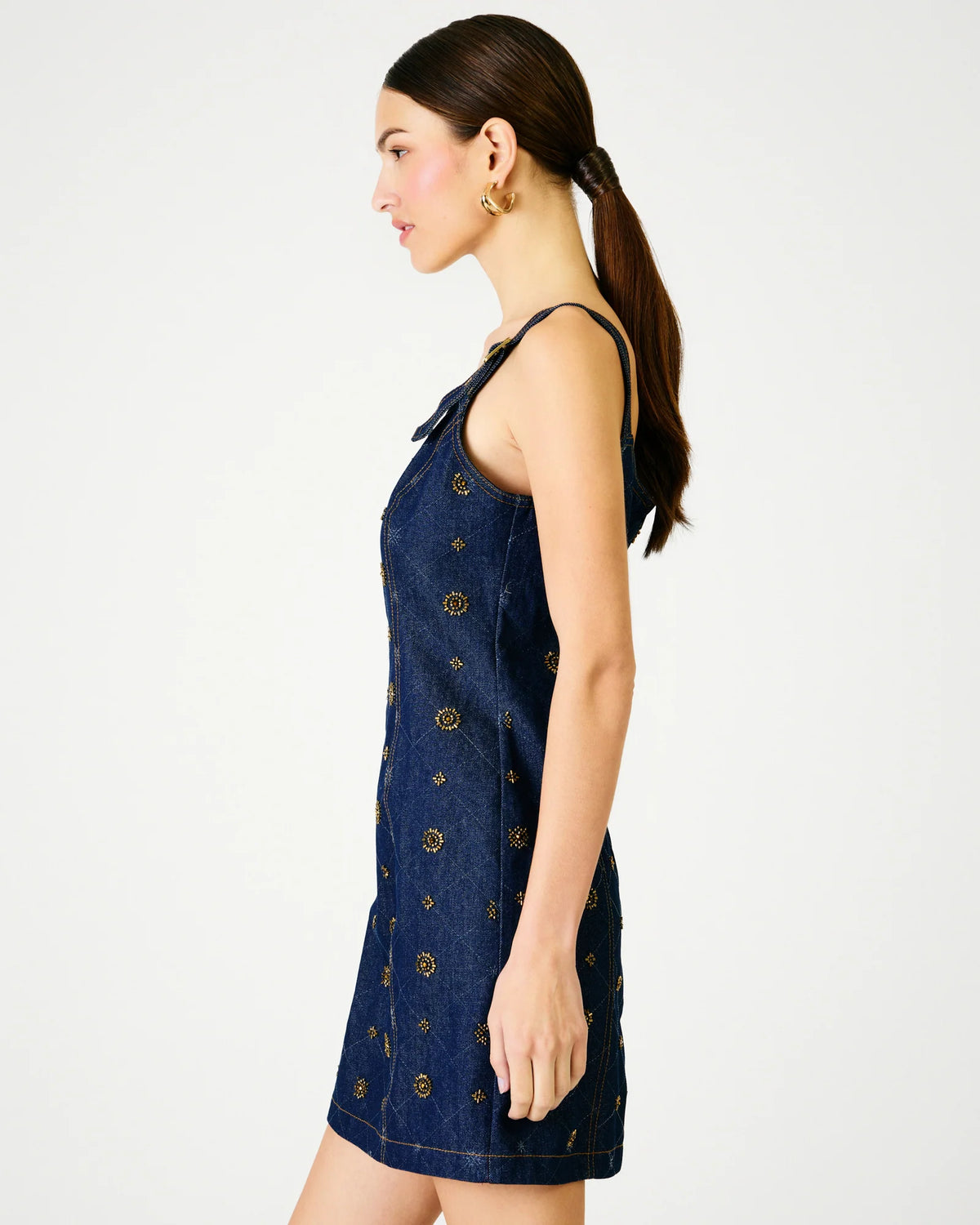 Attina Embroidered Denim Mini Dress