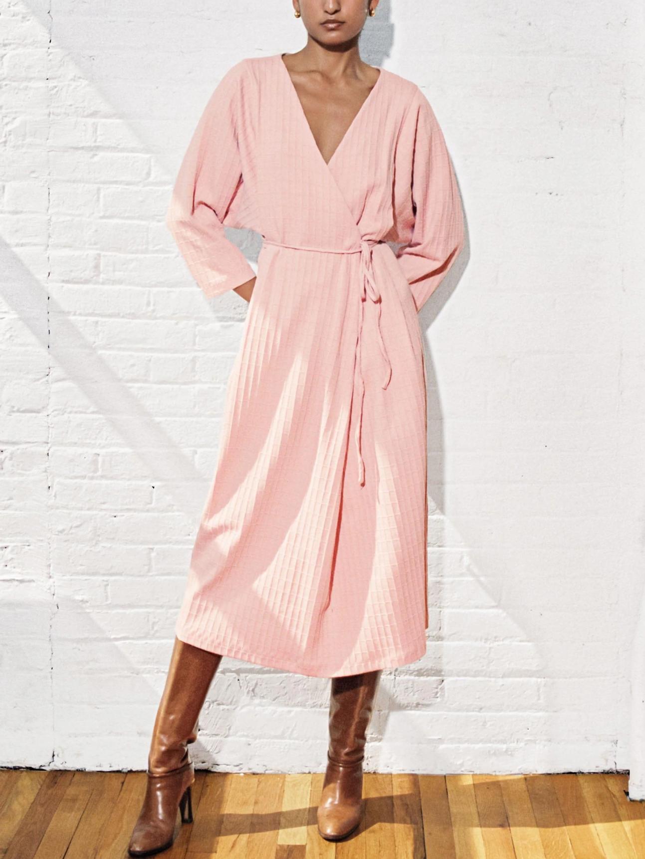 Mara Hoffman Tiffany Wrap Dress / Pink / Small